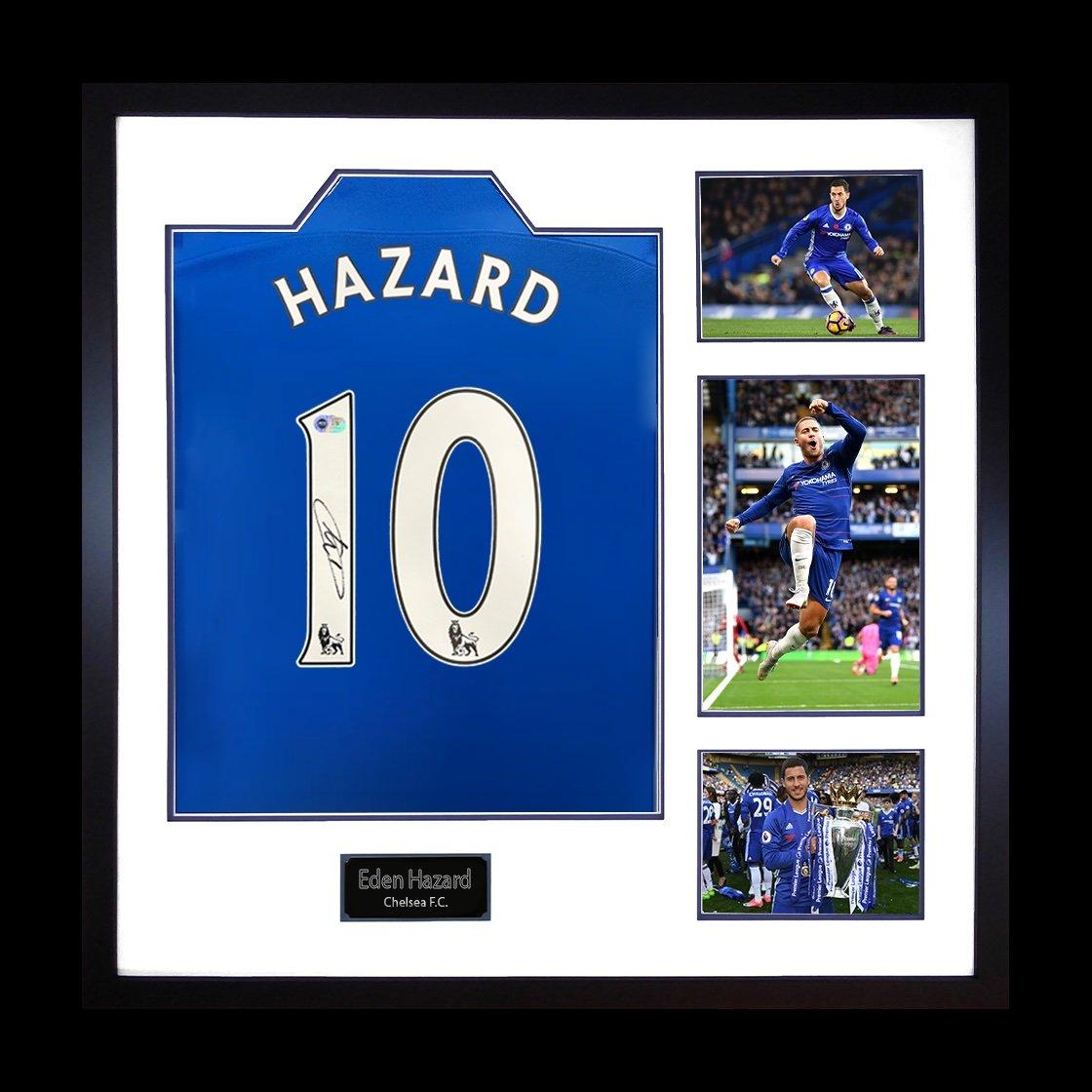 The Fan Cave  Eden Hazard Signed Chelsea Elite Frame - Blue - 820x820mm