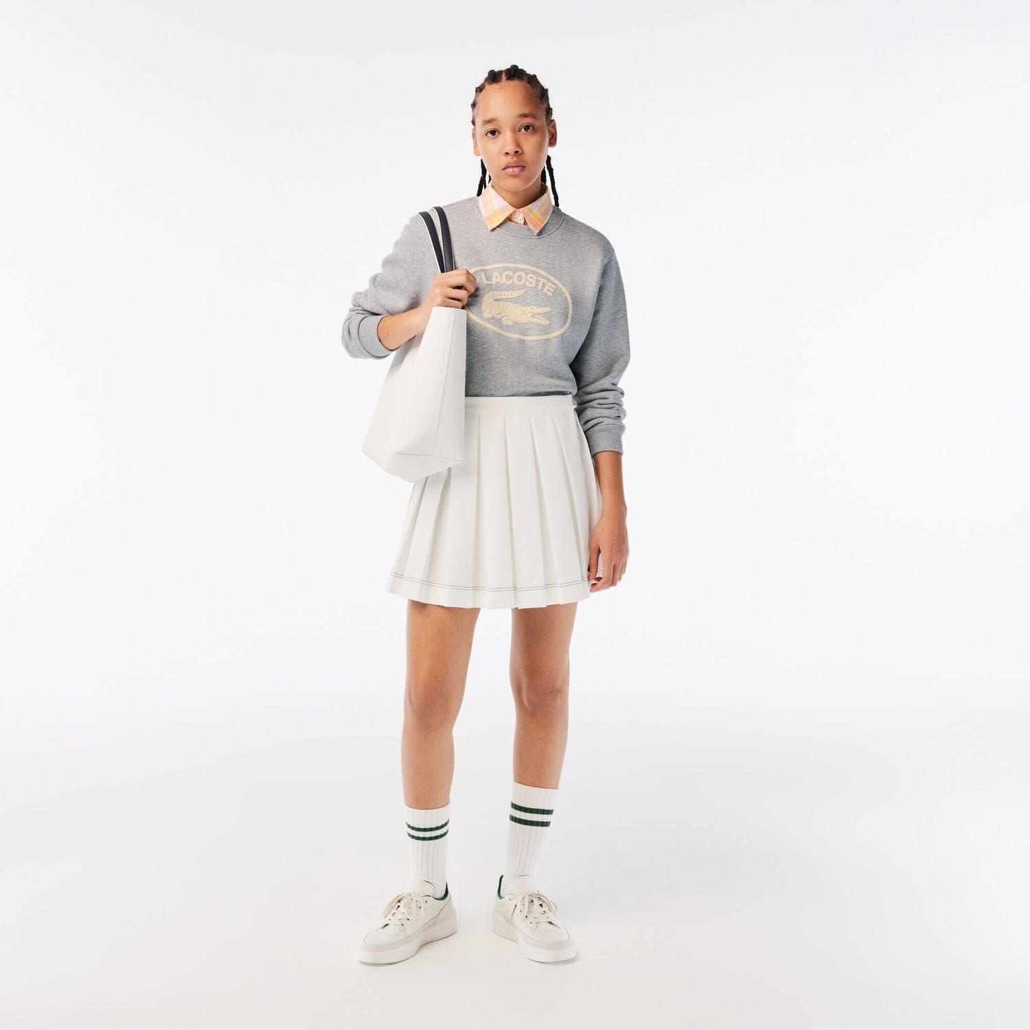 Grey - Lacoste - Loose Fit Organic Cotton Fleece Sweatshirt - 3