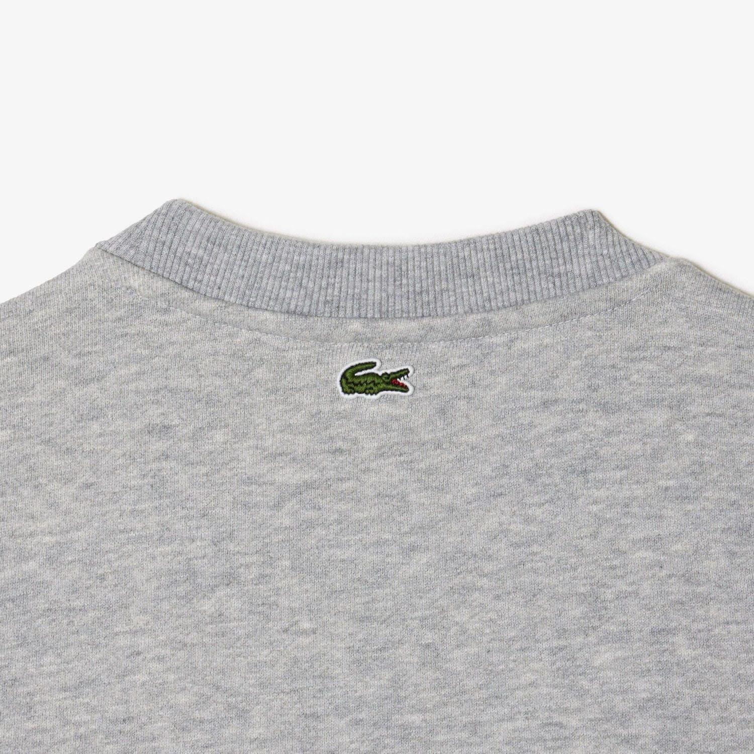 Grey - Lacoste - Loose Fit Organic Cotton Fleece Sweatshirt - 6