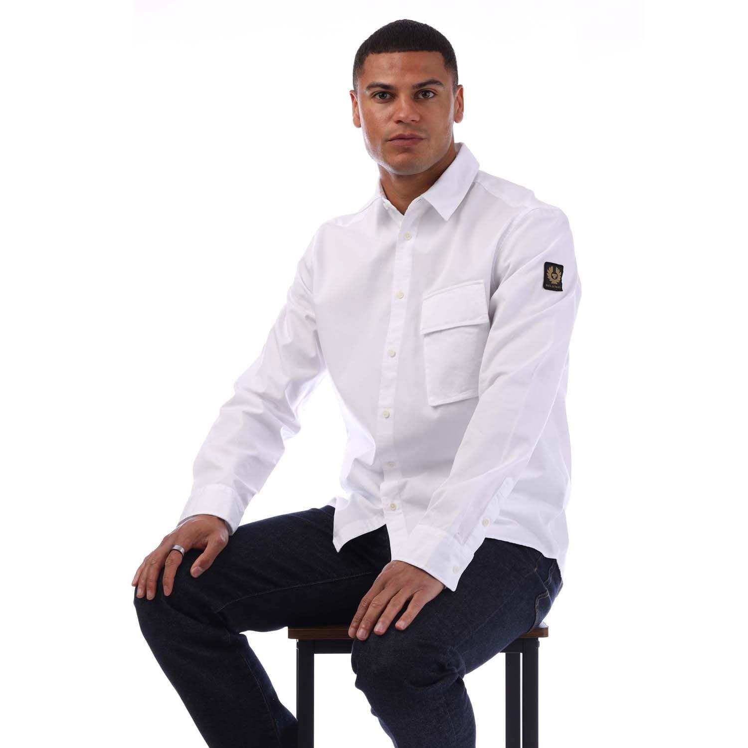 White - Belstaff - Garment Dye Cotton Scale Shirt - 4