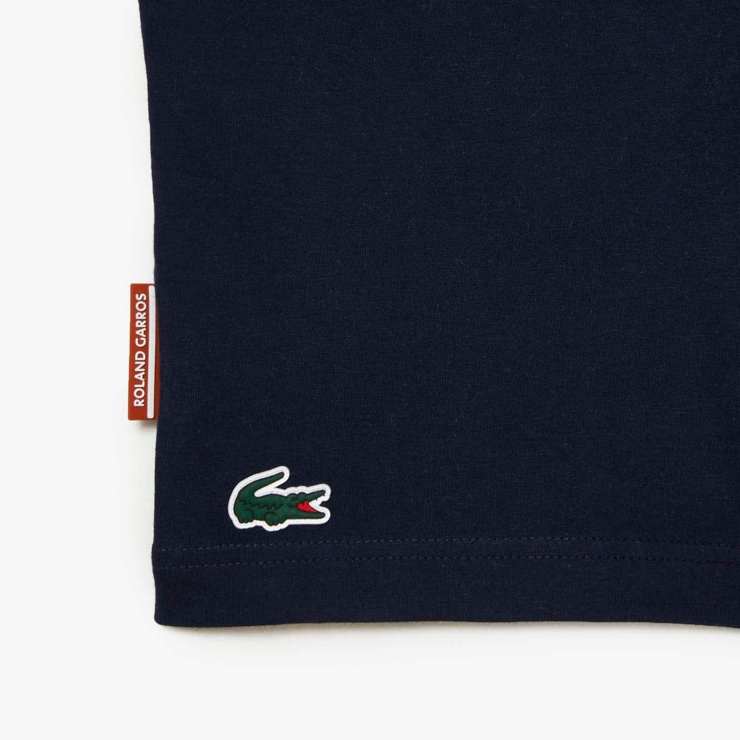 Blue - Lacoste - Roland Garros Edition Logo T-Shirt - 4