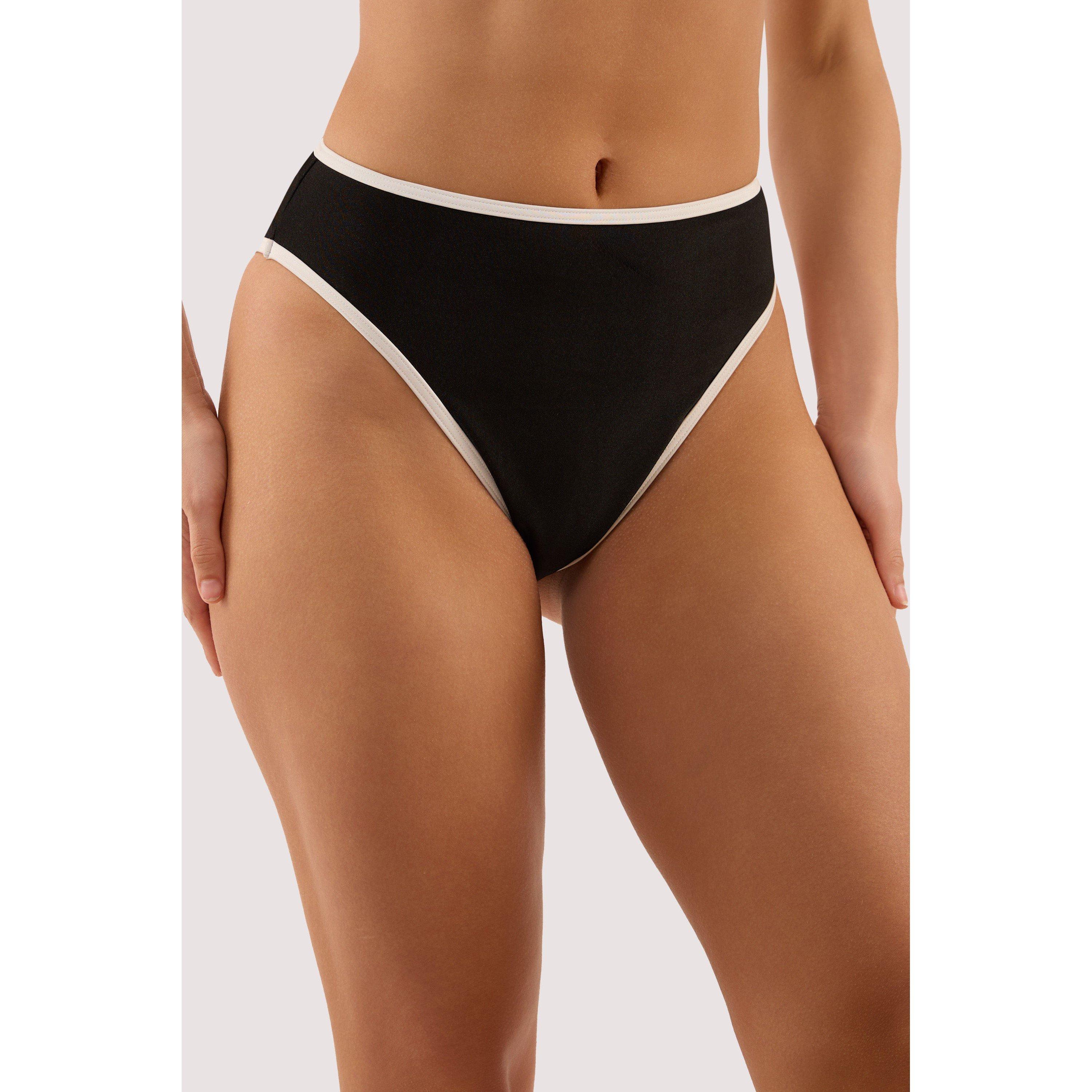 Black & Ivory - Wolf and Whistle - Ally Black & Ivory High Waist Bikini Brief - 1