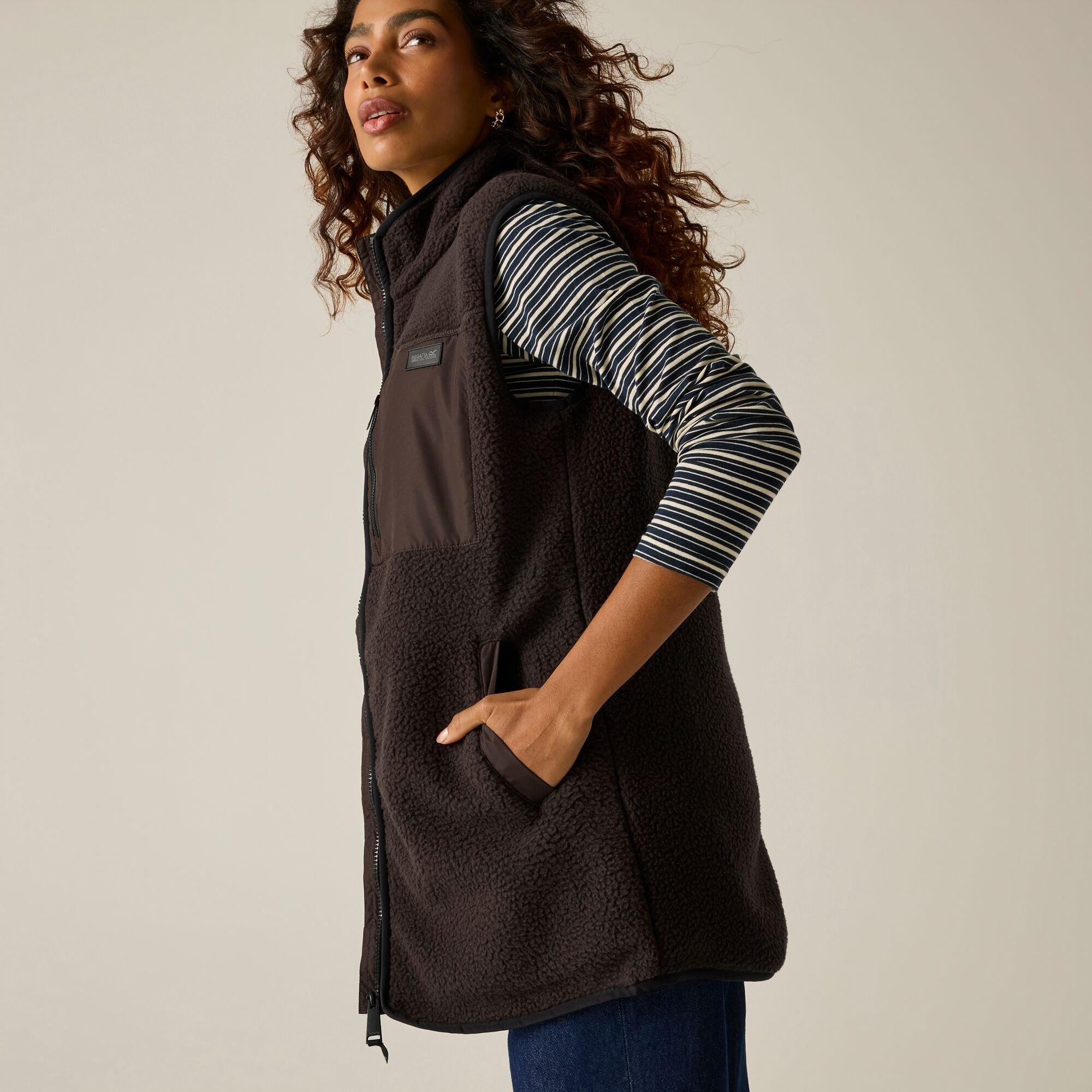 Dark Chocolate - Regatta - Womens Frankie Borg Longline Bodywarmer - 5
