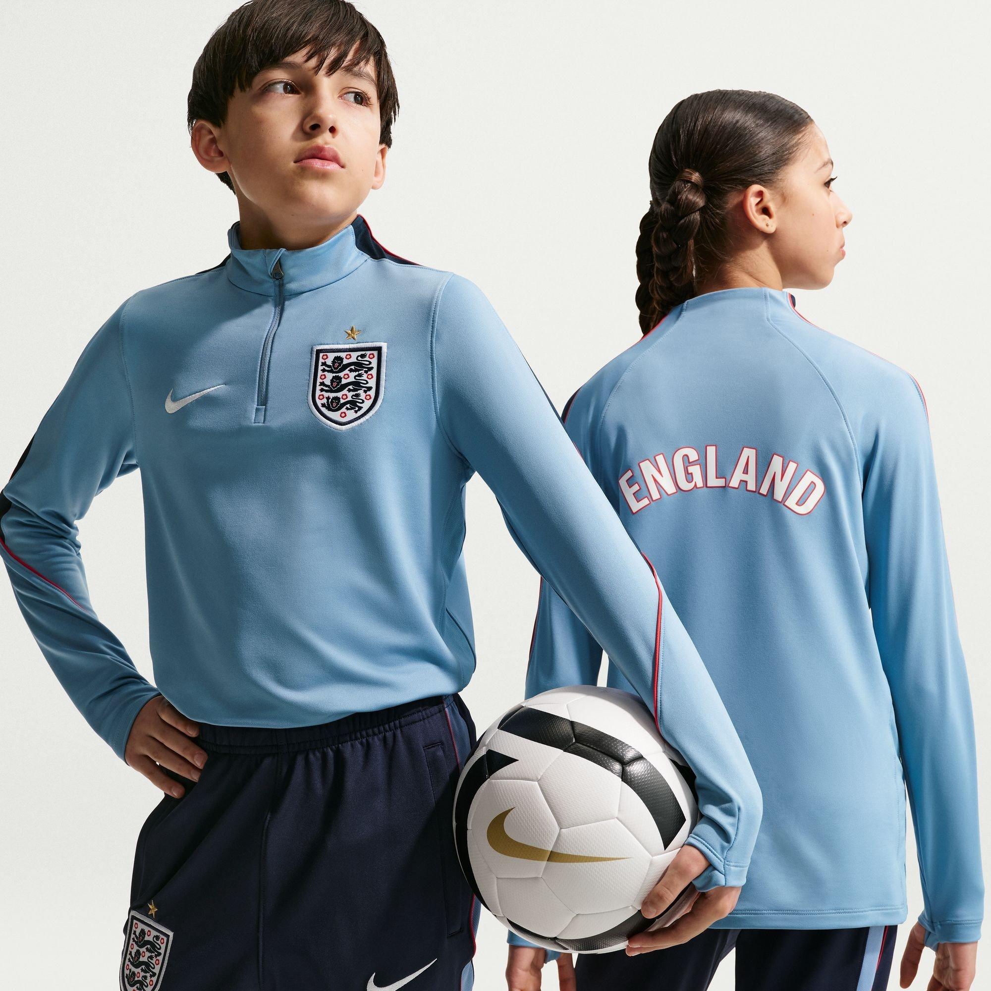 Blue/Navy - Nike - Kids' England International Licensed Drill Top - 1