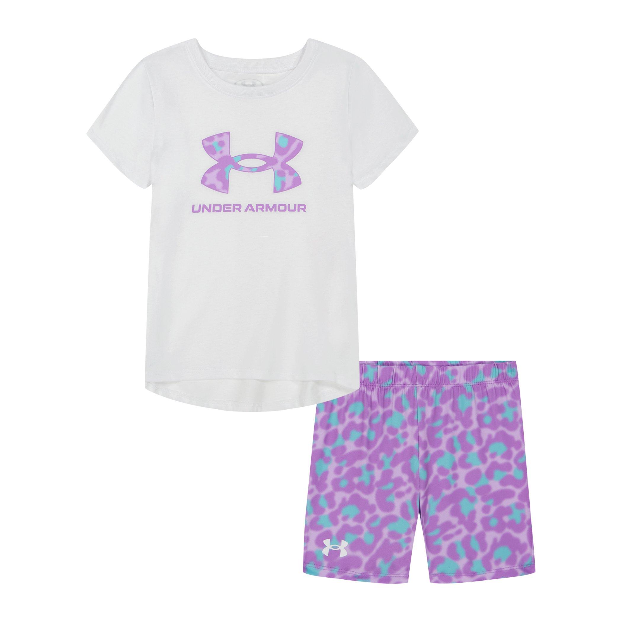 Weiß/Lila - Under Armour - Kids' T-Shirt and Shorts Set - 1