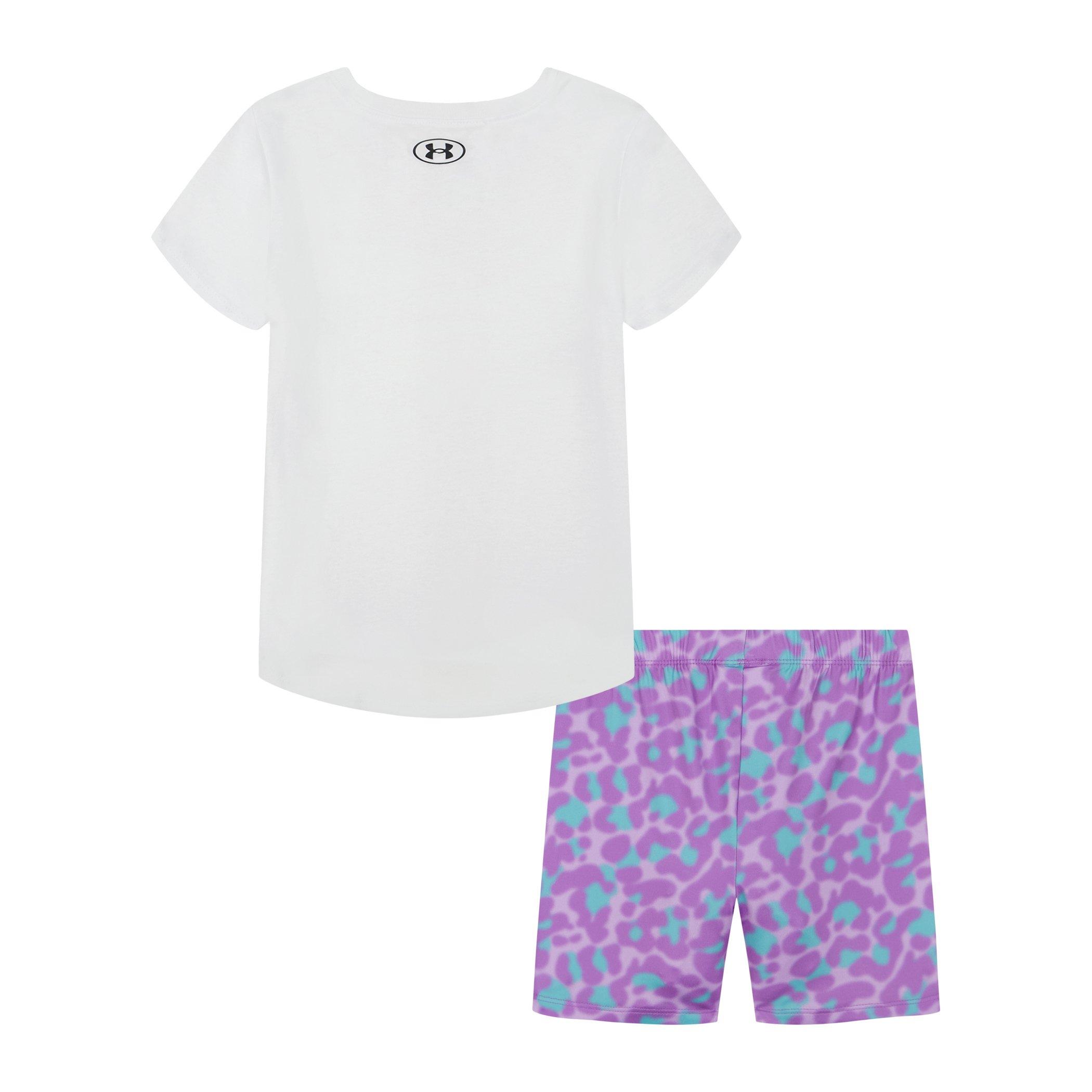 Weiß/Lila - Under Armour - Kids' T-Shirt and Shorts Set - 2