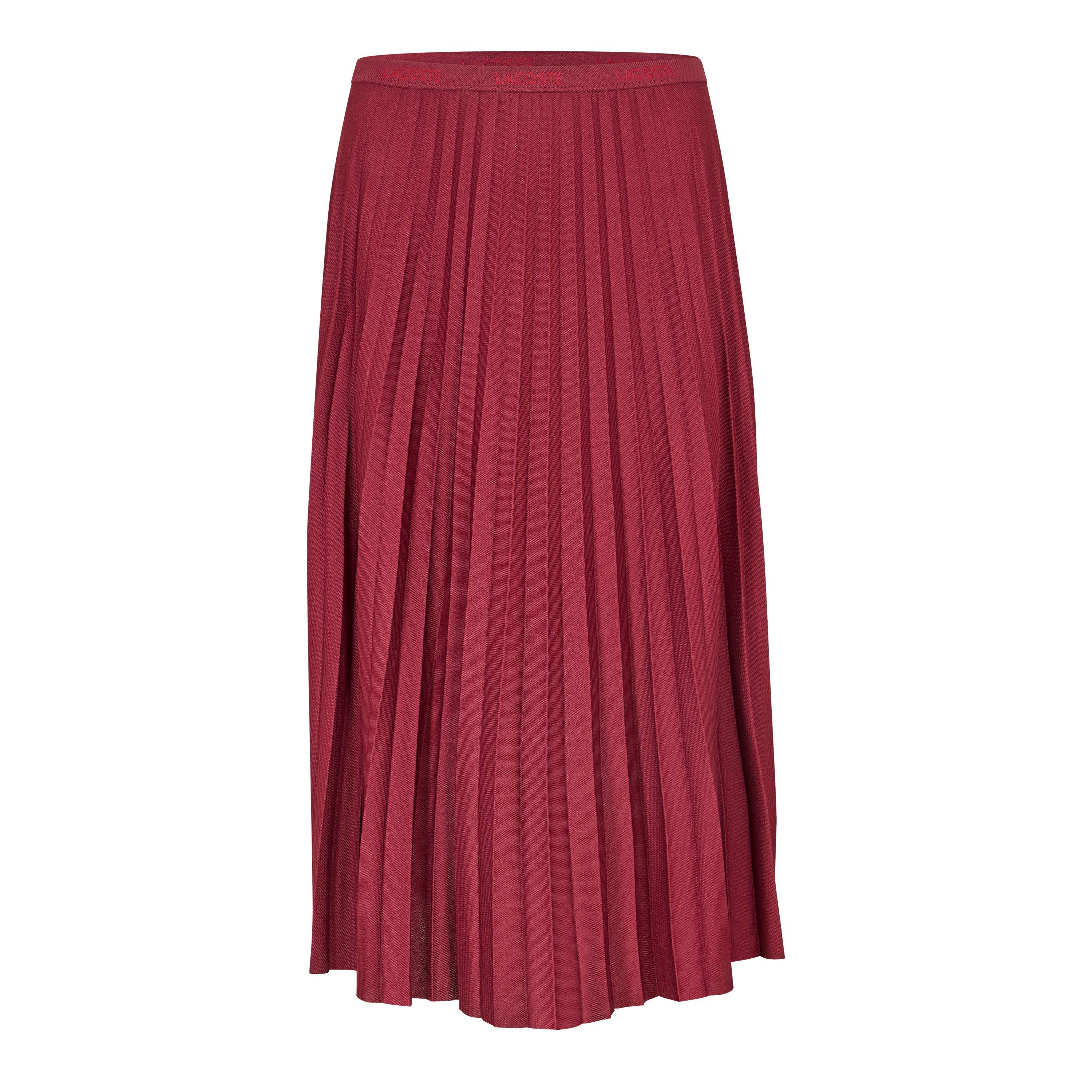 Red - Lacoste - Elasticated Waist Flowing Pleated Skirt - 1