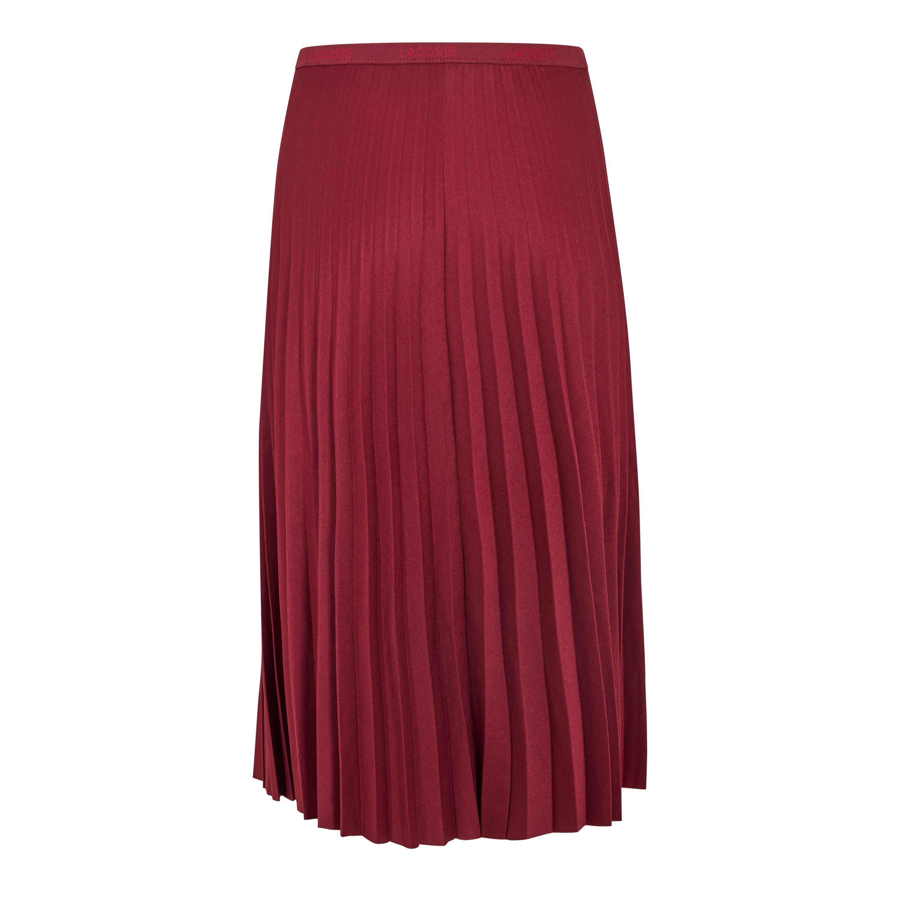 Red - Lacoste - Elasticated Waist Flowing Pleated Skirt - 2