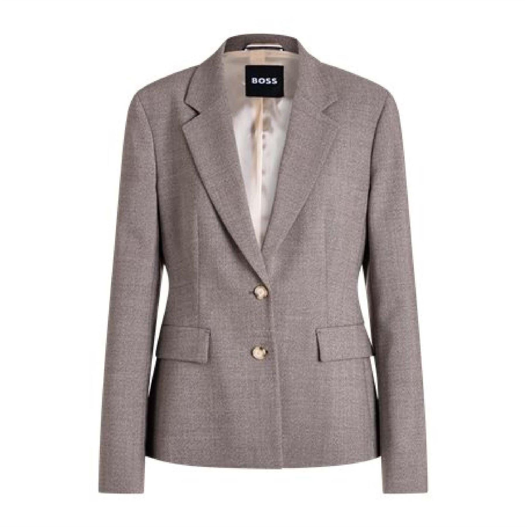 Multi Colour - Boss - Jia11 Slim-Fit Wool Blend Blazer - 1