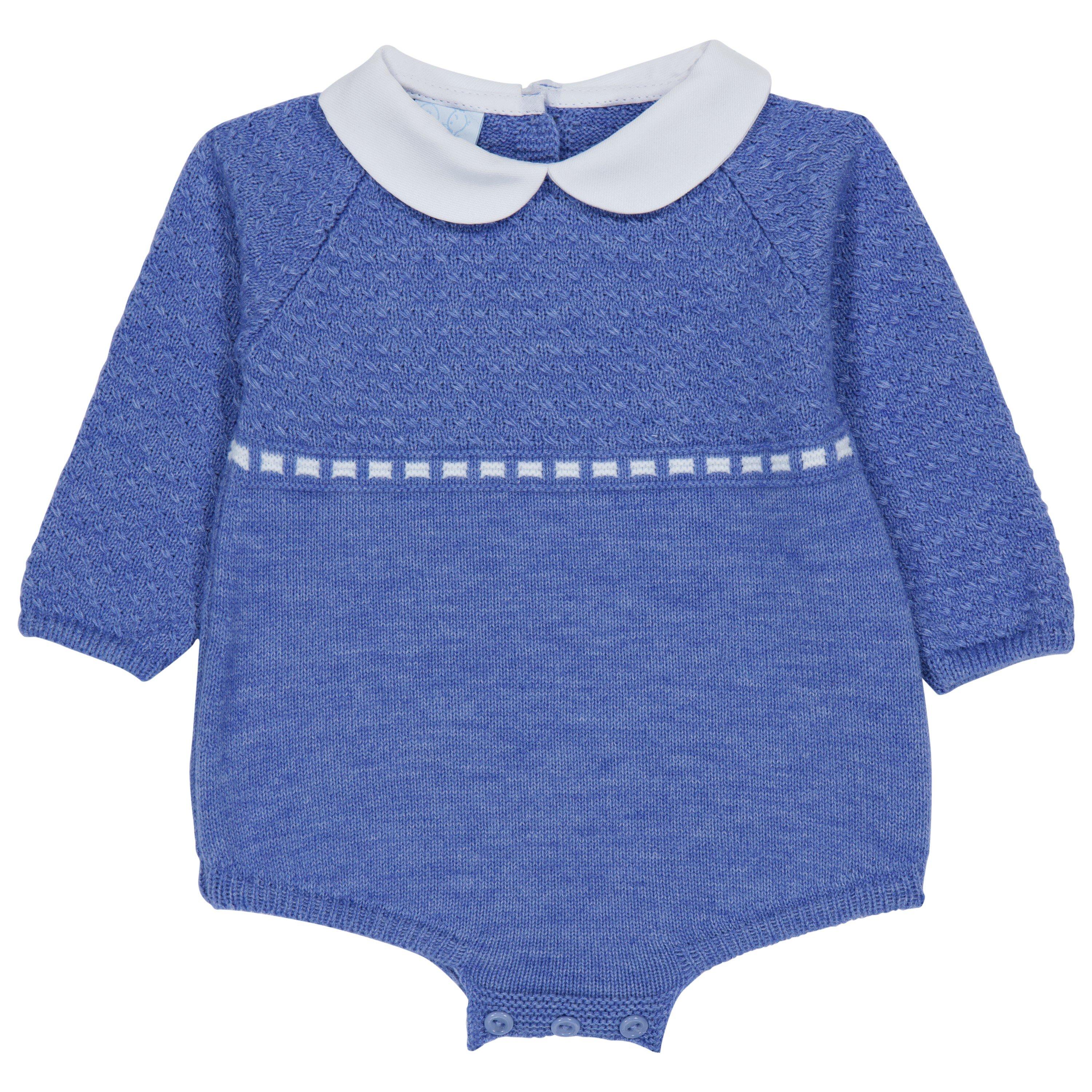 Blue - Artesania Granlei - Unisex Kids Peter Pan Knitted Top - 1
