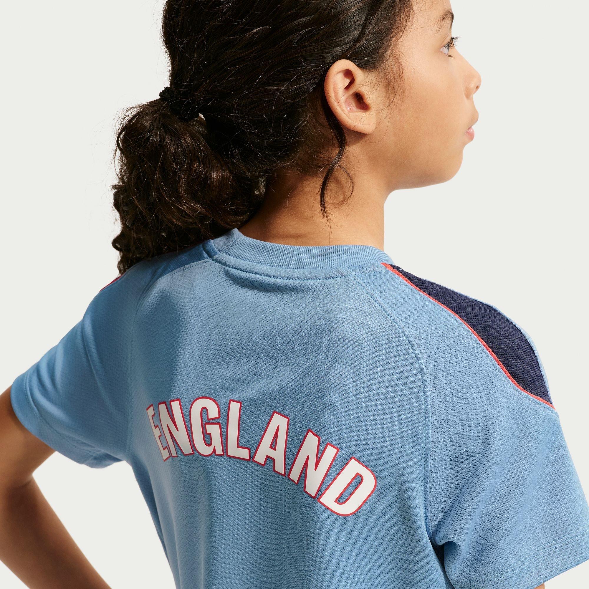Blå/Marineblå - Nike - Kids' England Short Sleeve T-Shirt - 6