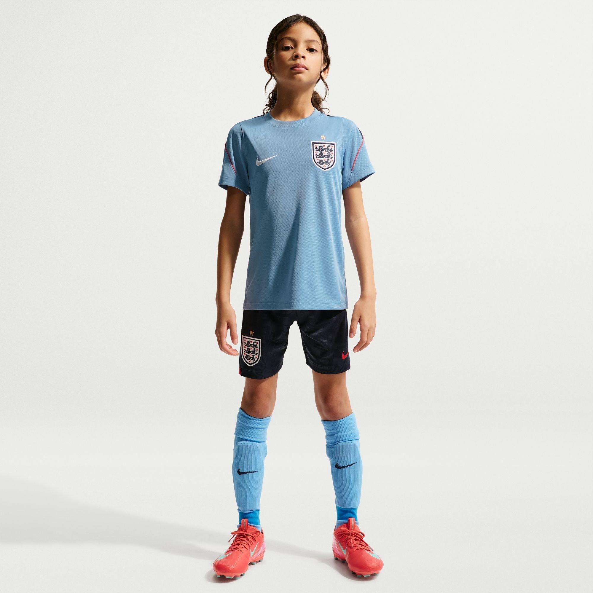 Blå/Marineblå - Nike - Kids' England Short Sleeve T-Shirt - 8