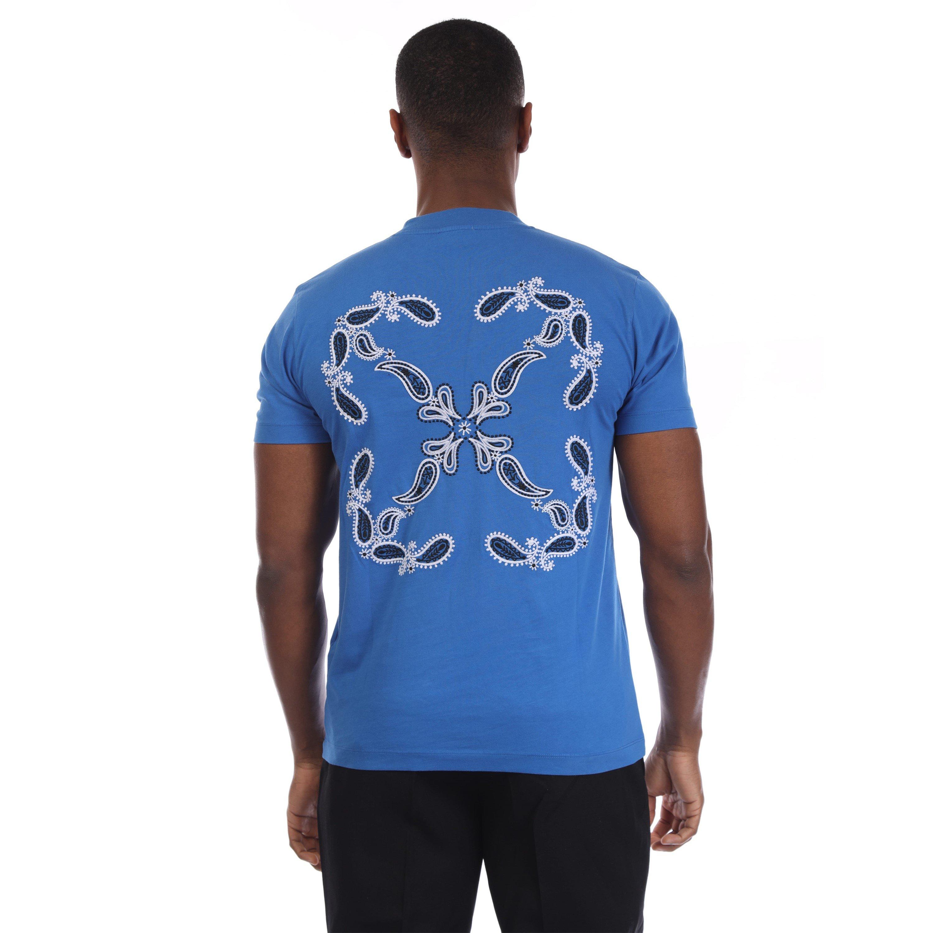 Blue-White - Off White - Bandana Arrow Slim T-Shirt - 2