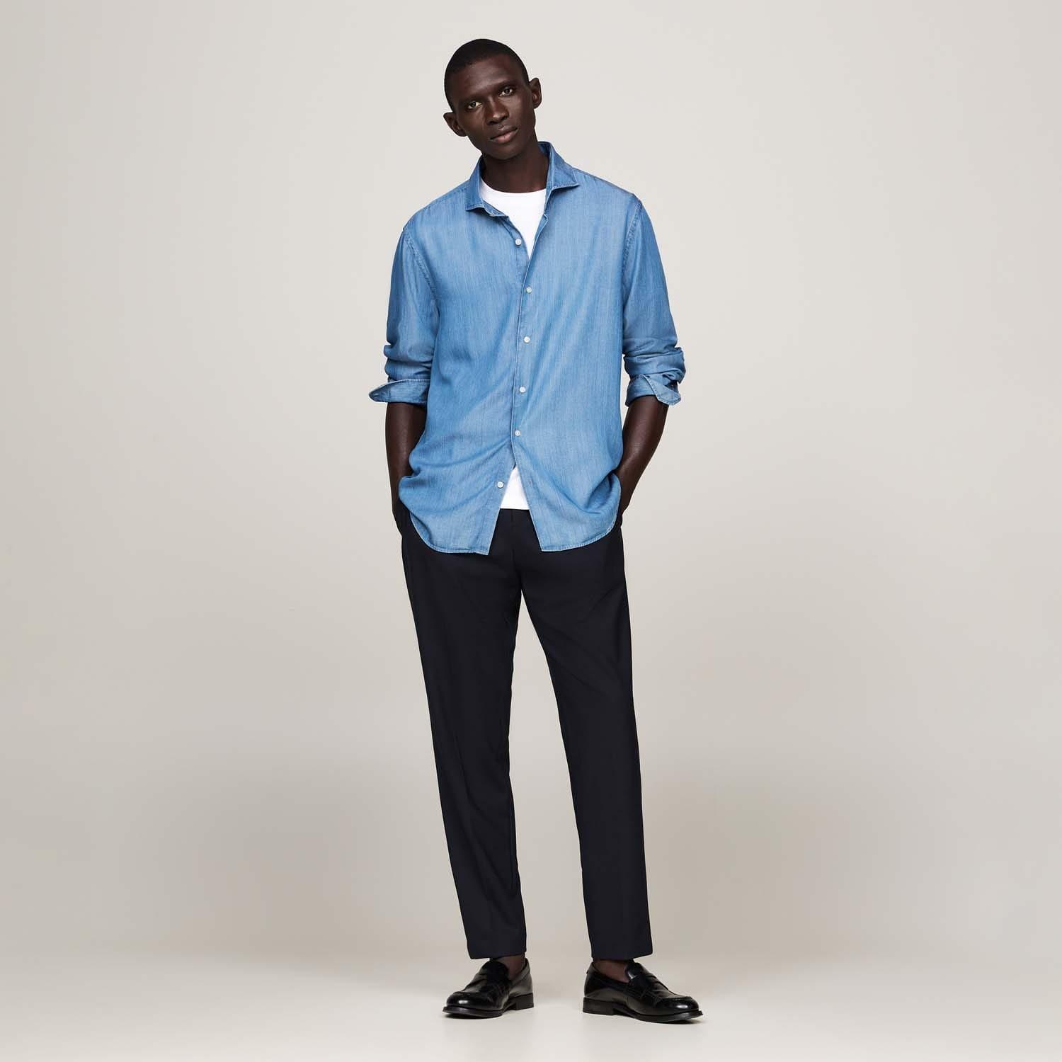 Denim - Tommy Hilfiger - Smart Casual Slim-Fit Denim Shirt - 5