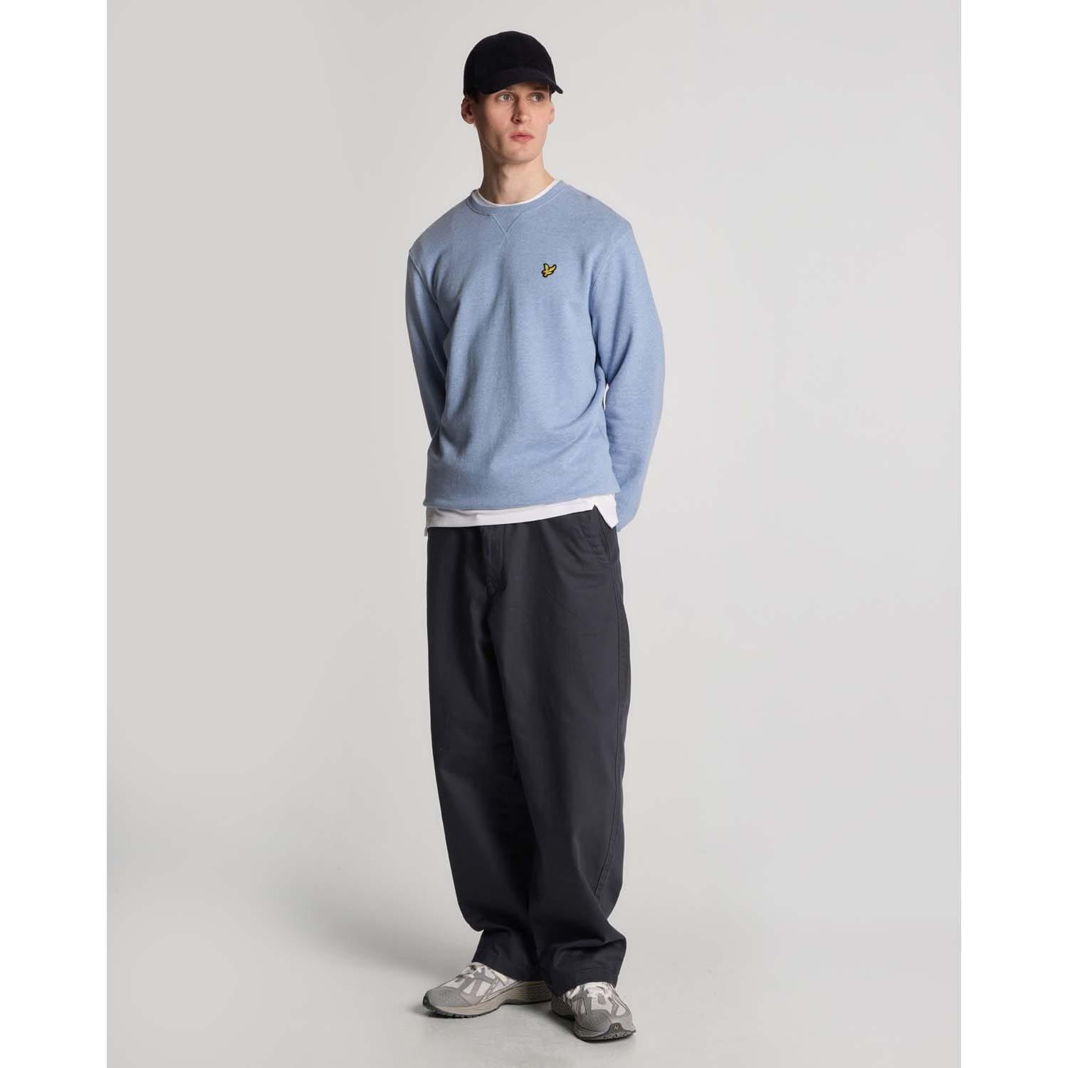 Blue - Lyle and Scott - Heathered Crew Neck Sweatshirt - 2