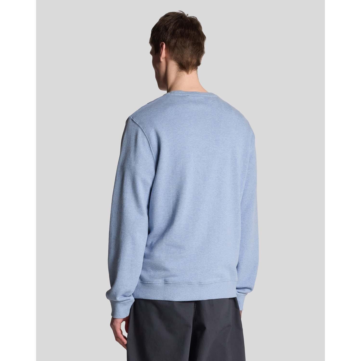 Blue - Lyle and Scott - Heathered Crew Neck Sweatshirt - 3