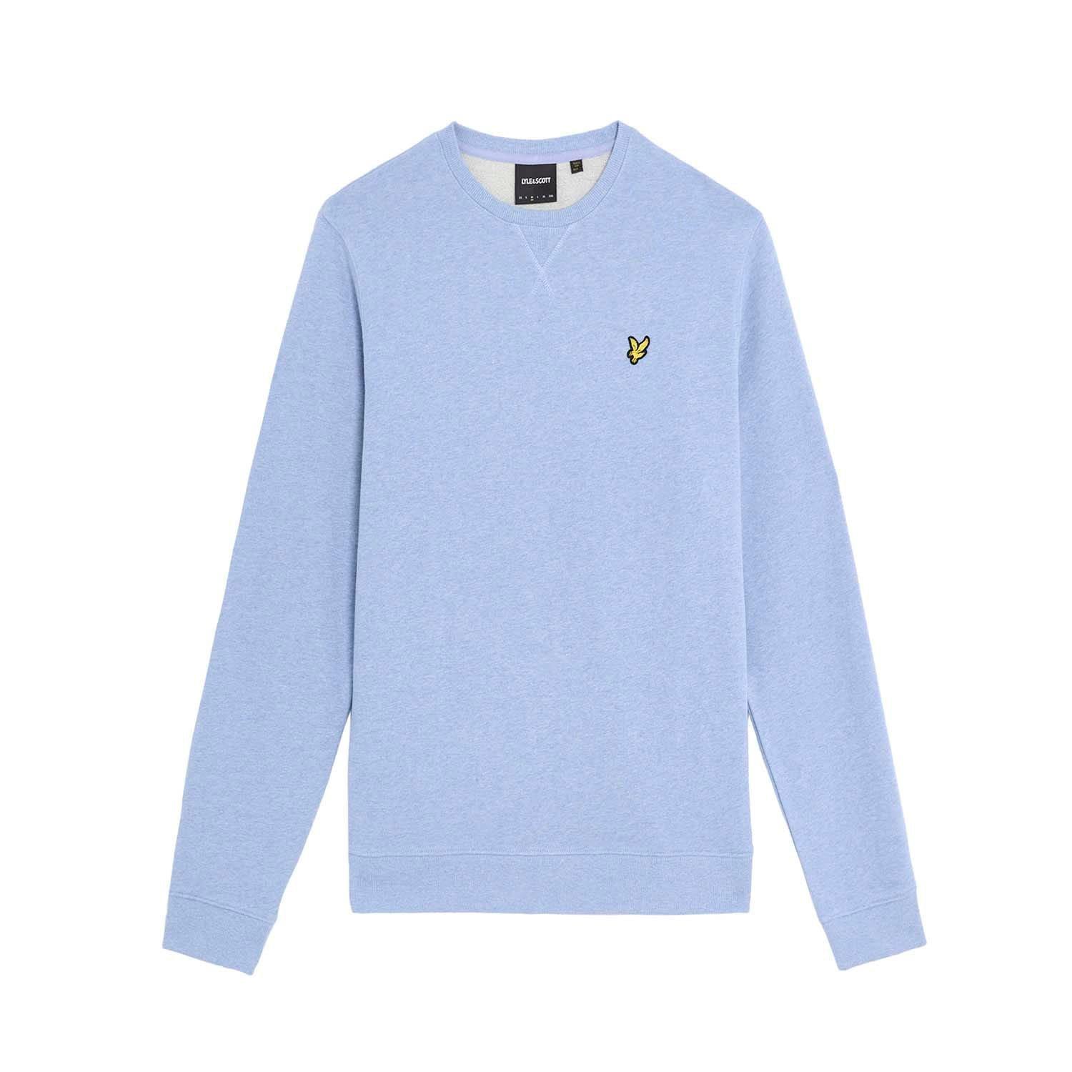 Blue - Lyle and Scott - Heathered Crew Neck Sweatshirt - 5