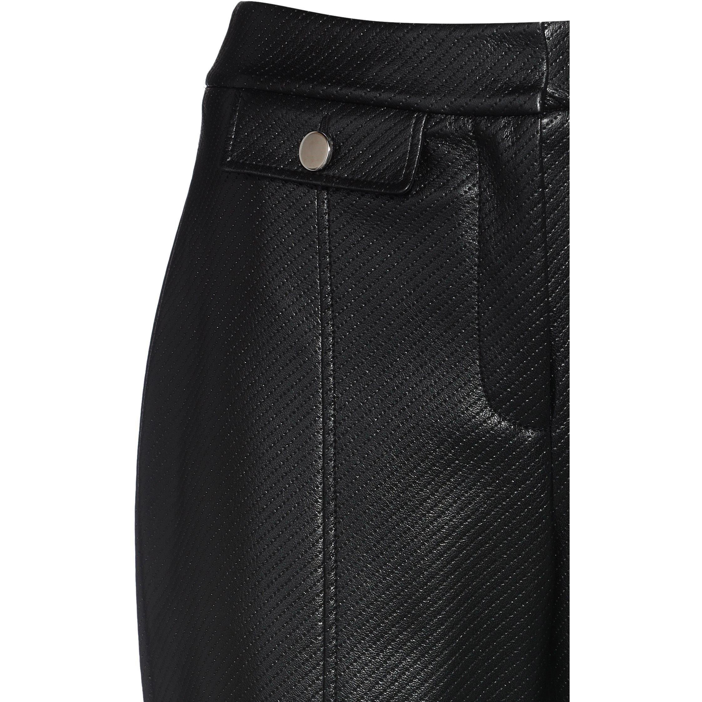 Black 001 - Boss - Women's Tatawa Bootcut Faux Leather Trousers - 6