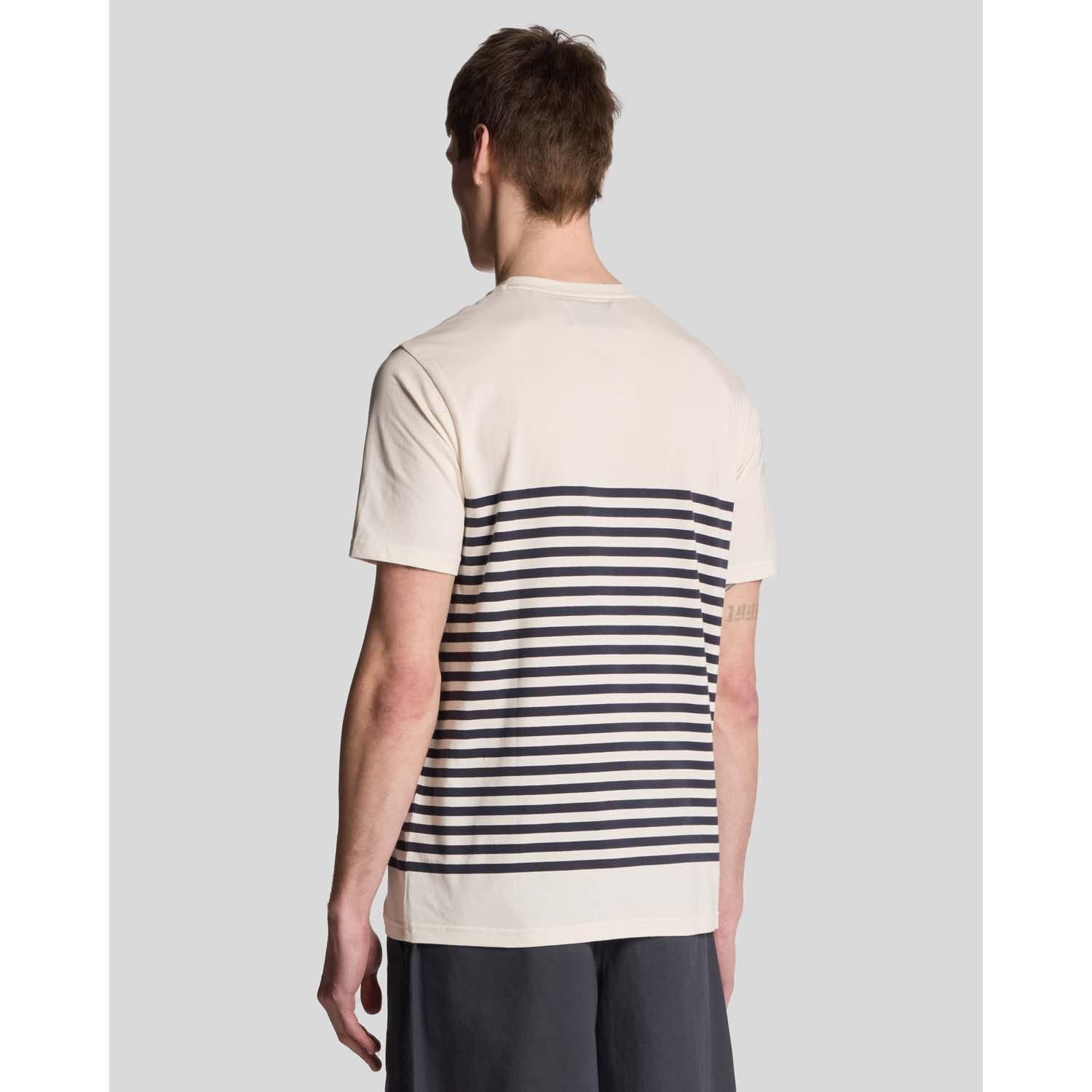 White - Lyle and Scott - Linen Blend Breton Stripe T-Shirt - 3