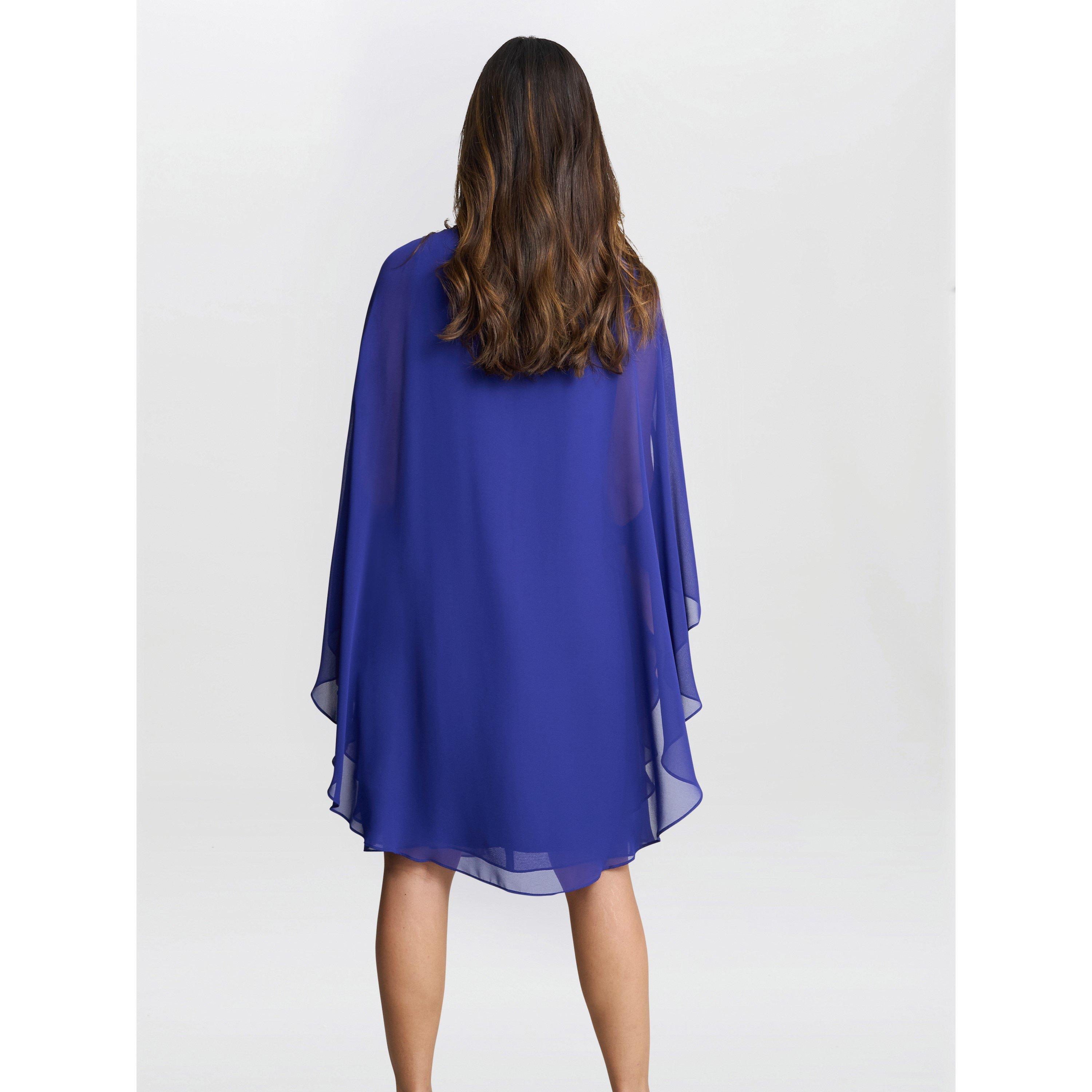 Iris - Gina Bacconi - Laura Chiffon Cape And Beaded Neck Dress - 2