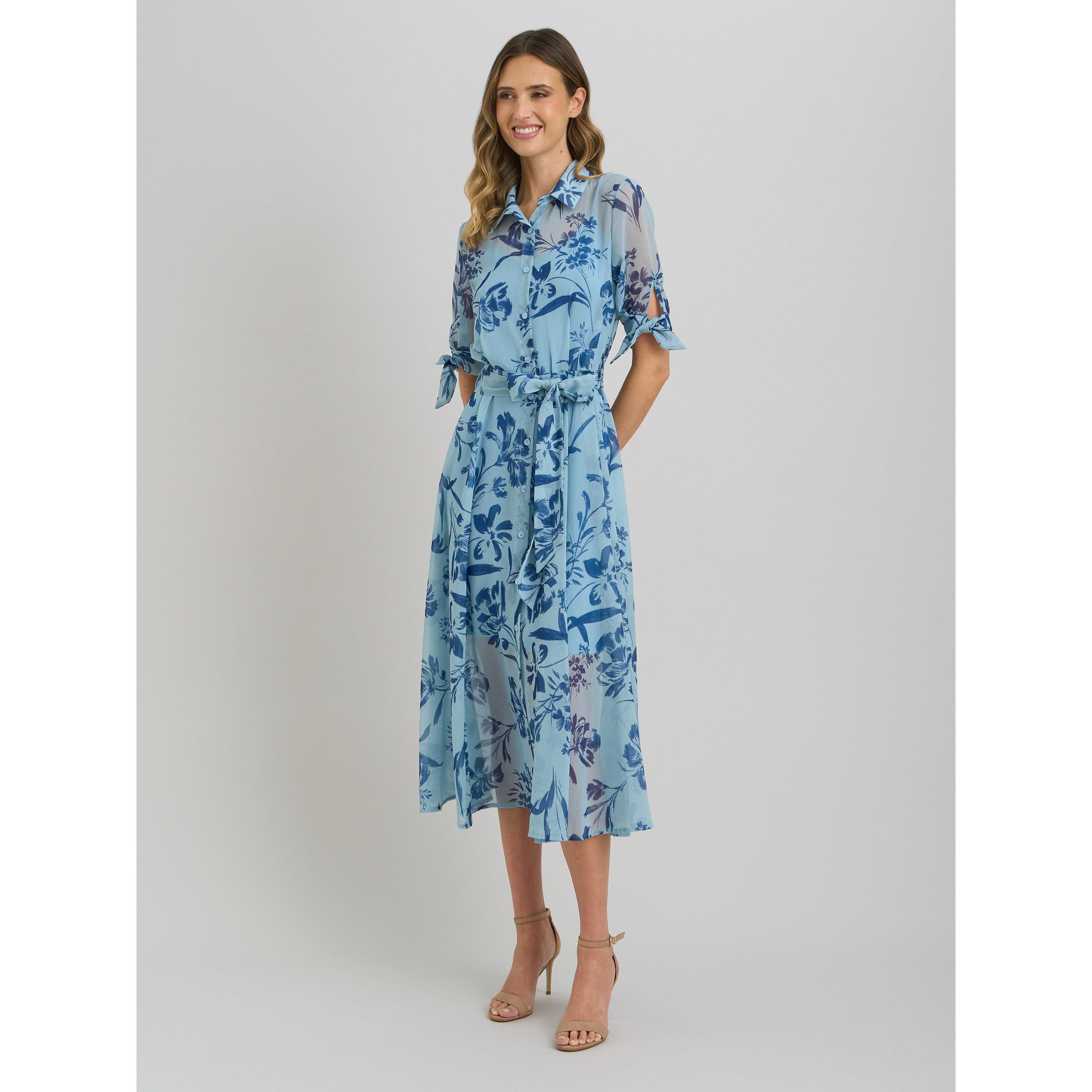 Blue - Gina Bacconi - Adrienne Shirt Dress - 3
