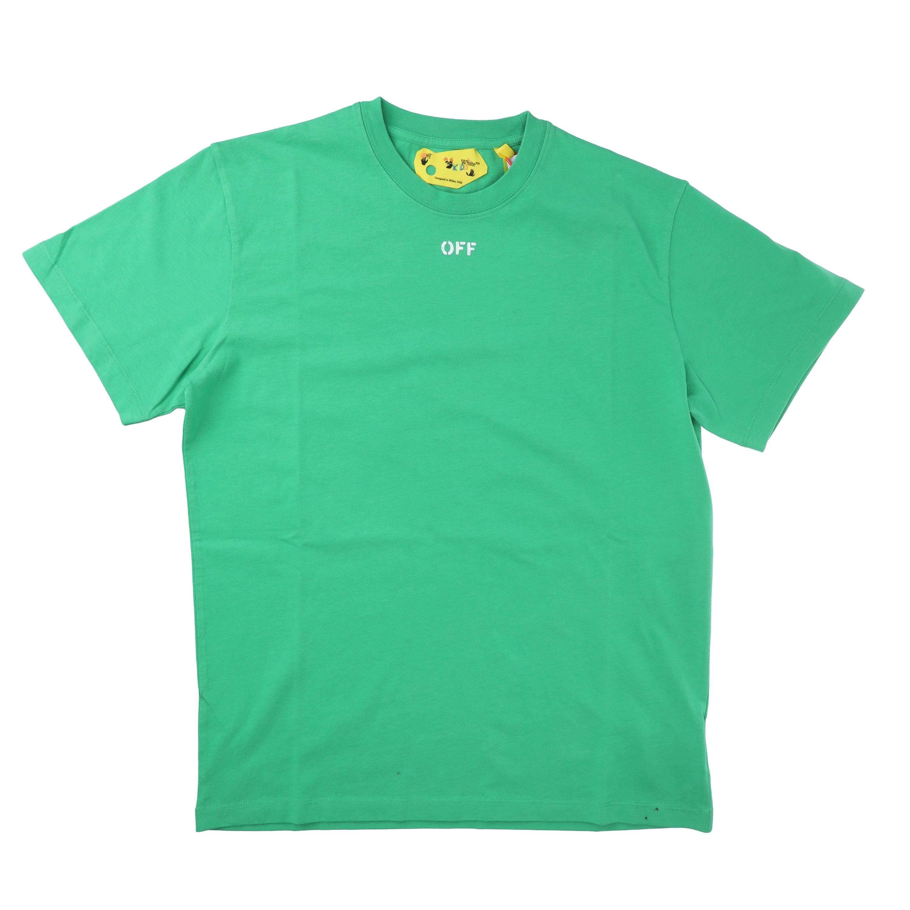 Green White - Off White - Off Stamp Plain T-Shirt - 1