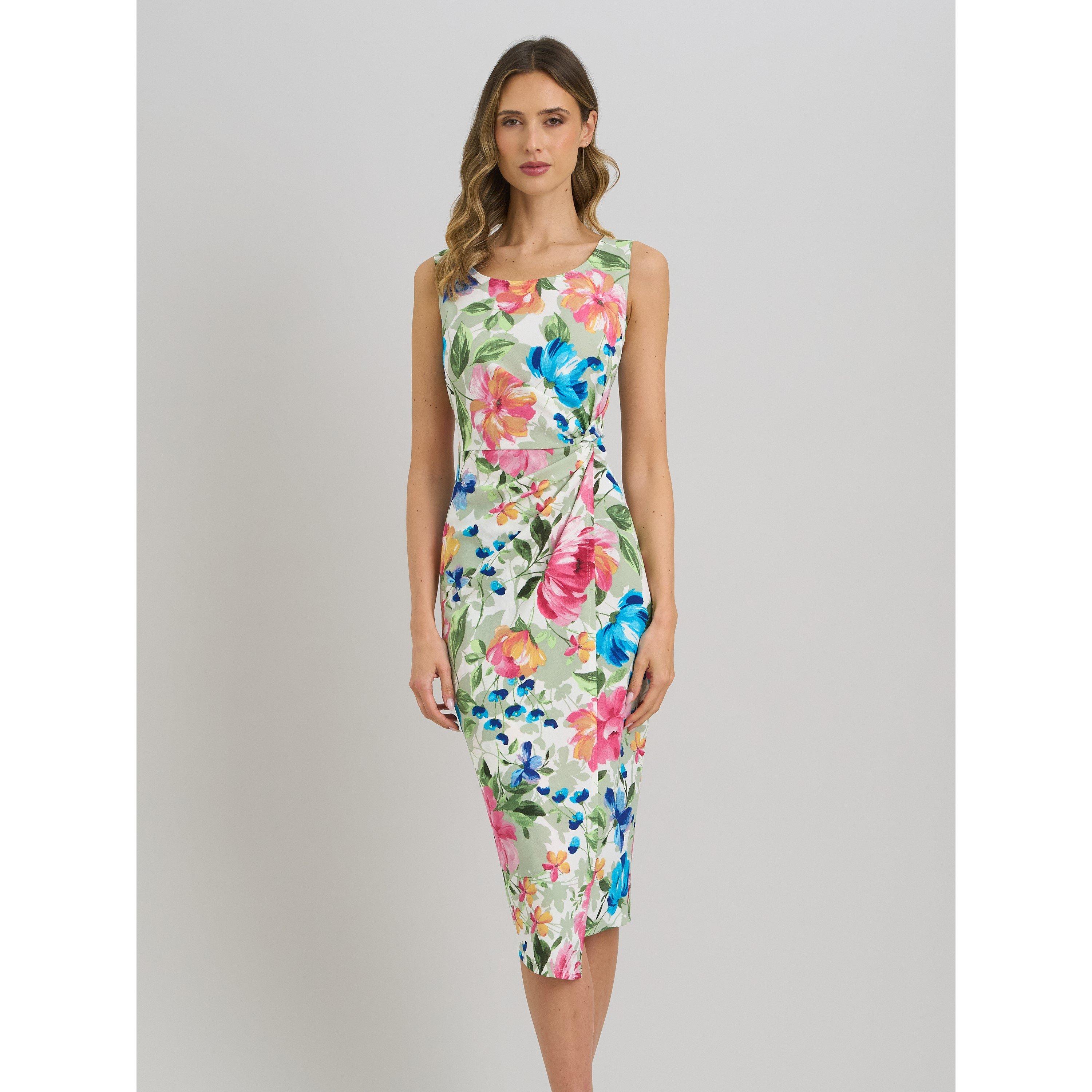 Multi - Gina Bacconi - Roma Twist Knot Floral Dress - 1