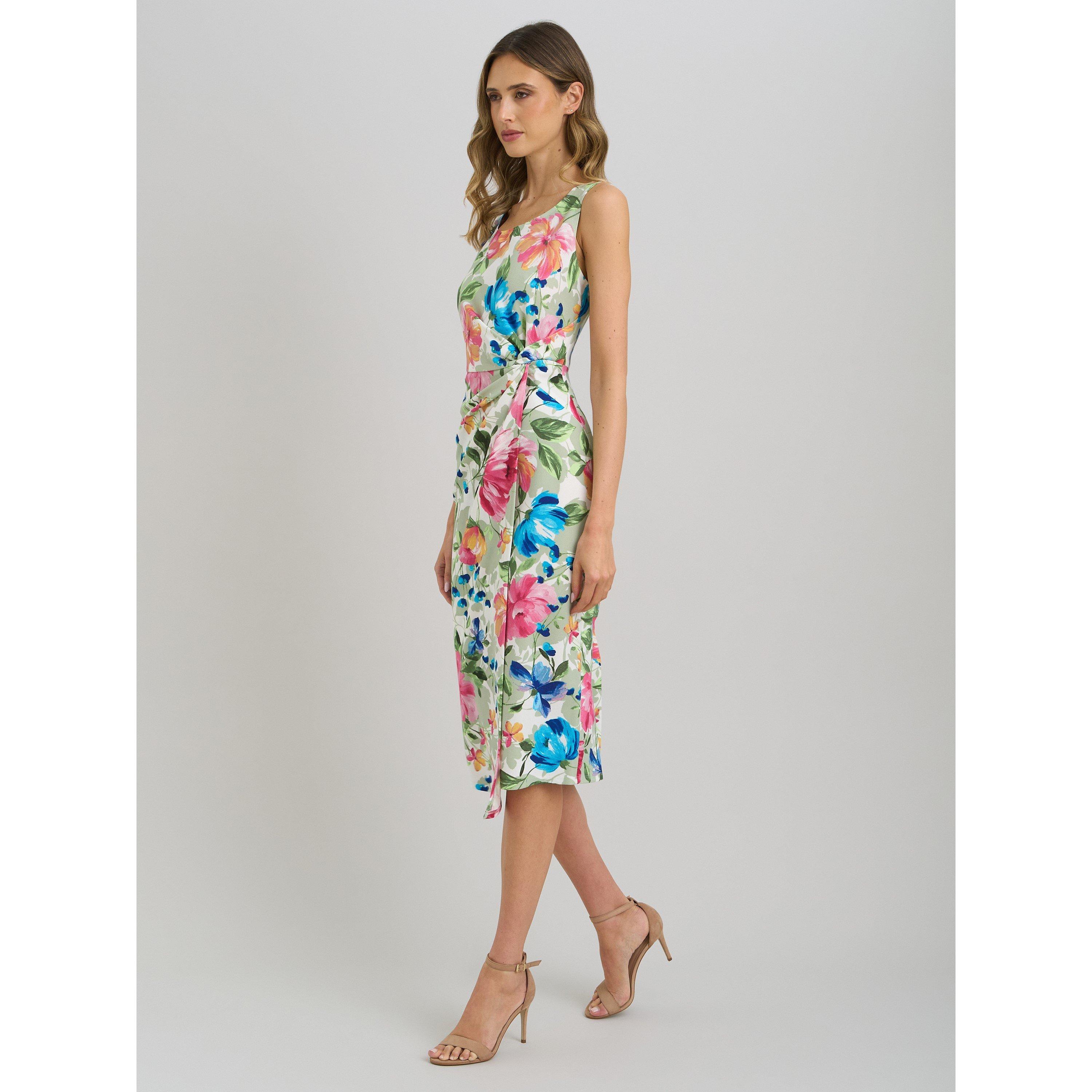 Multi - Gina Bacconi - Roma Twist Knot Floral Dress - 6