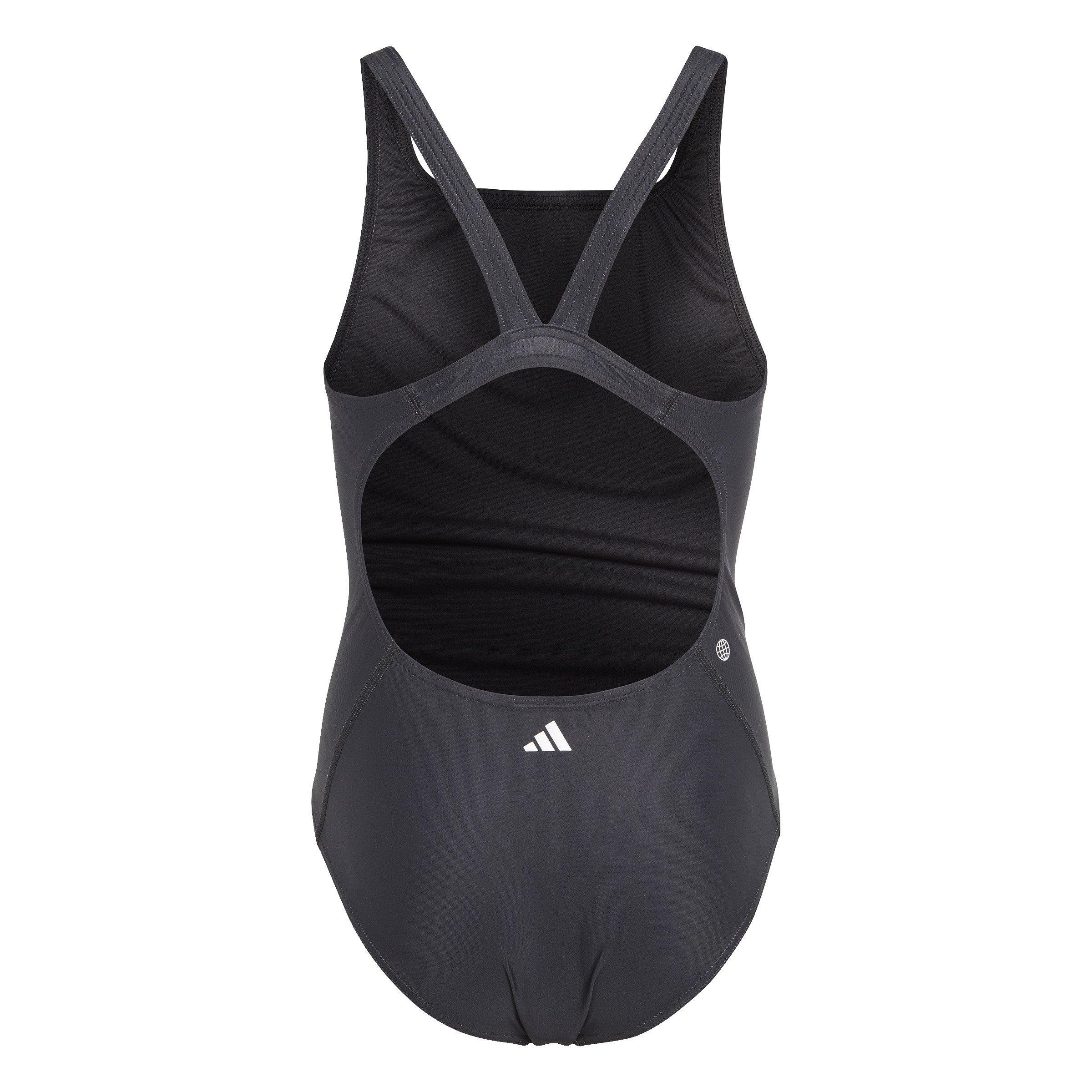 Crna - adidas - Big Bars Graphic Swimsuit Junior Girls - 2