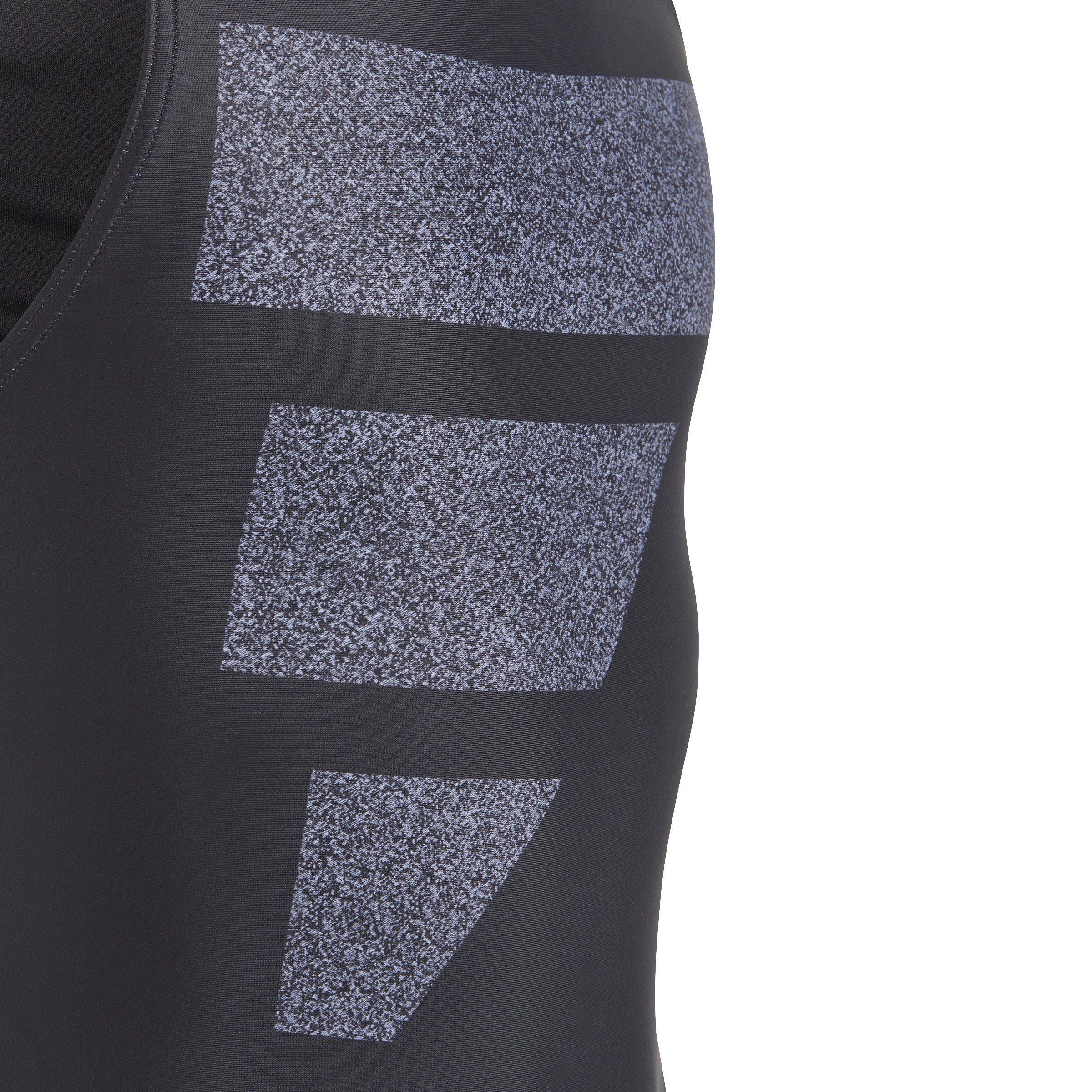 Crna - adidas - Big Bars Graphic Swimsuit Junior Girls - 3