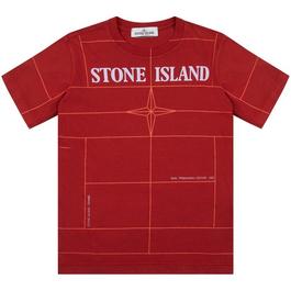 Stone Island Boys Tennis Grid T Shirt