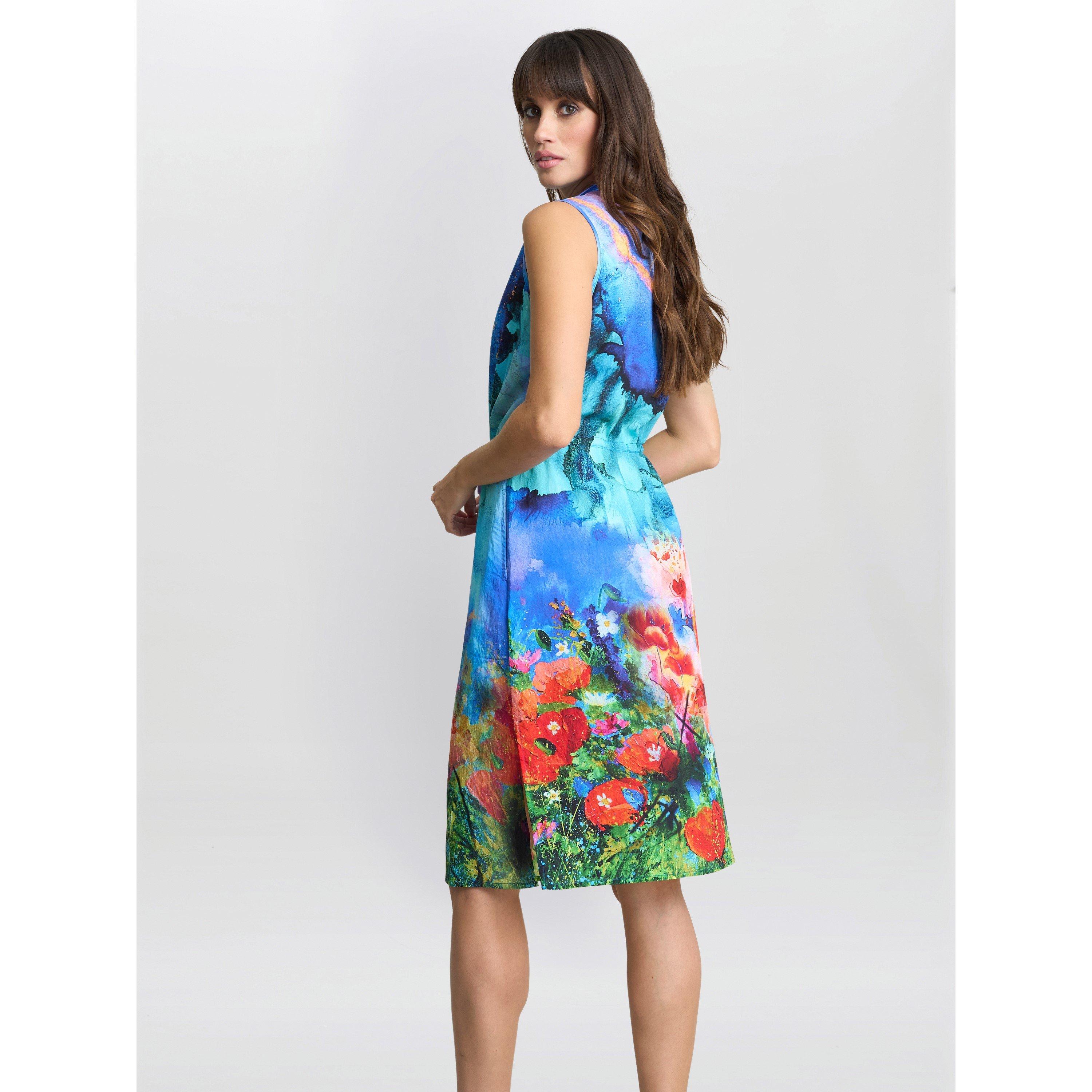 Multi - Gina Bacconi - Everly Poppy Print Shirt Dress - 2