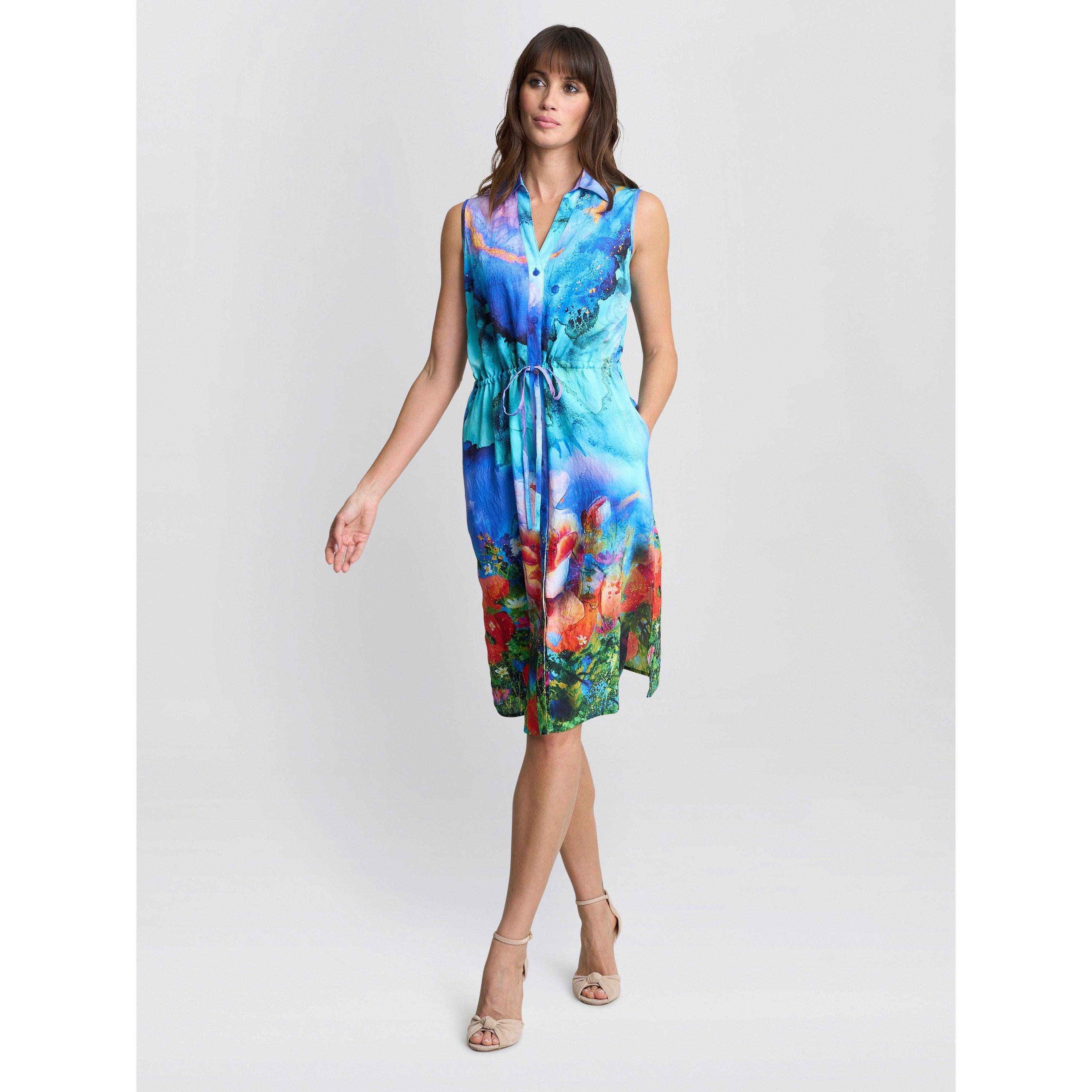 Multi - Gina Bacconi - Everly Poppy Print Shirt Dress - 3