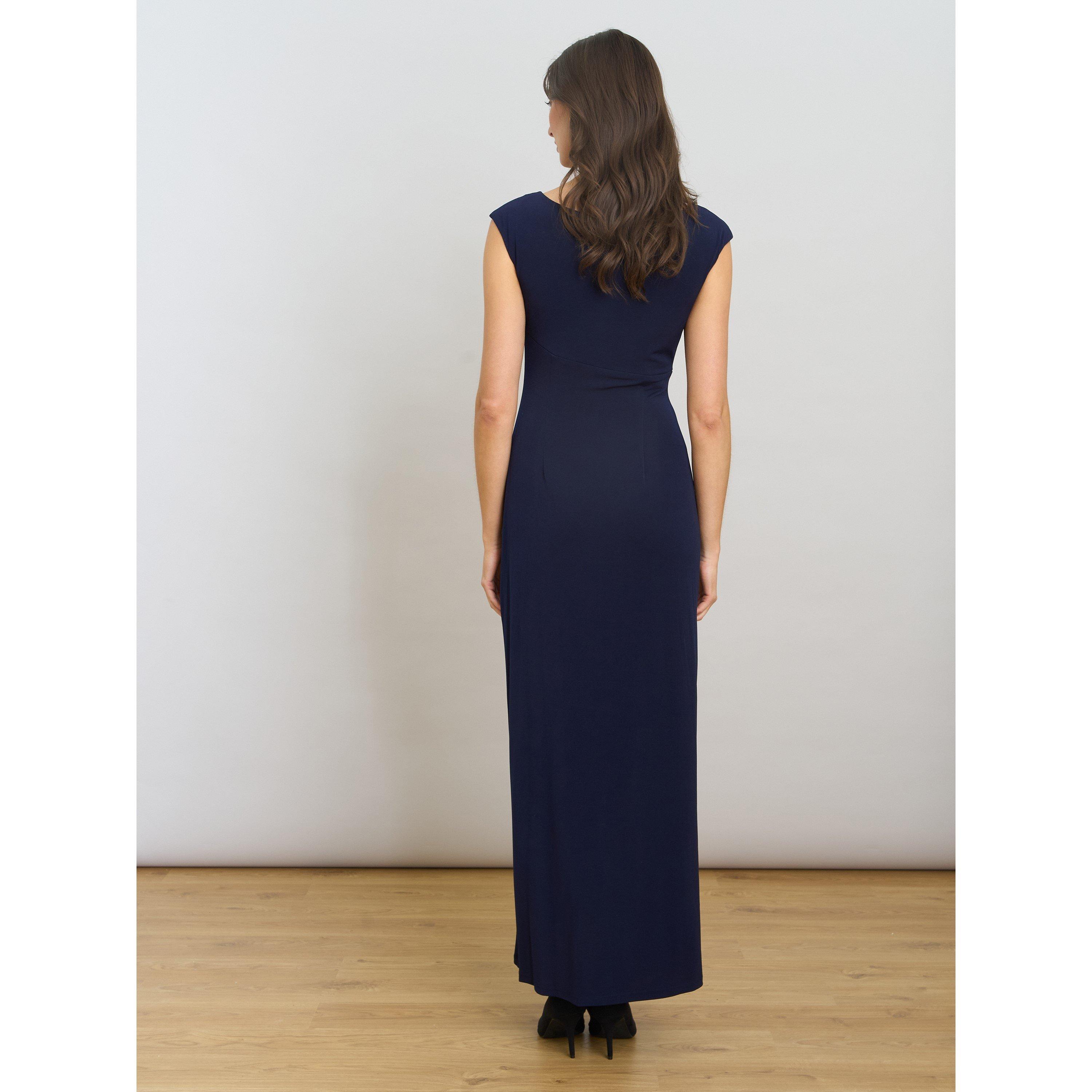Navy - Gina Bacconi - Eileen Wrap Maxi Dress - 3