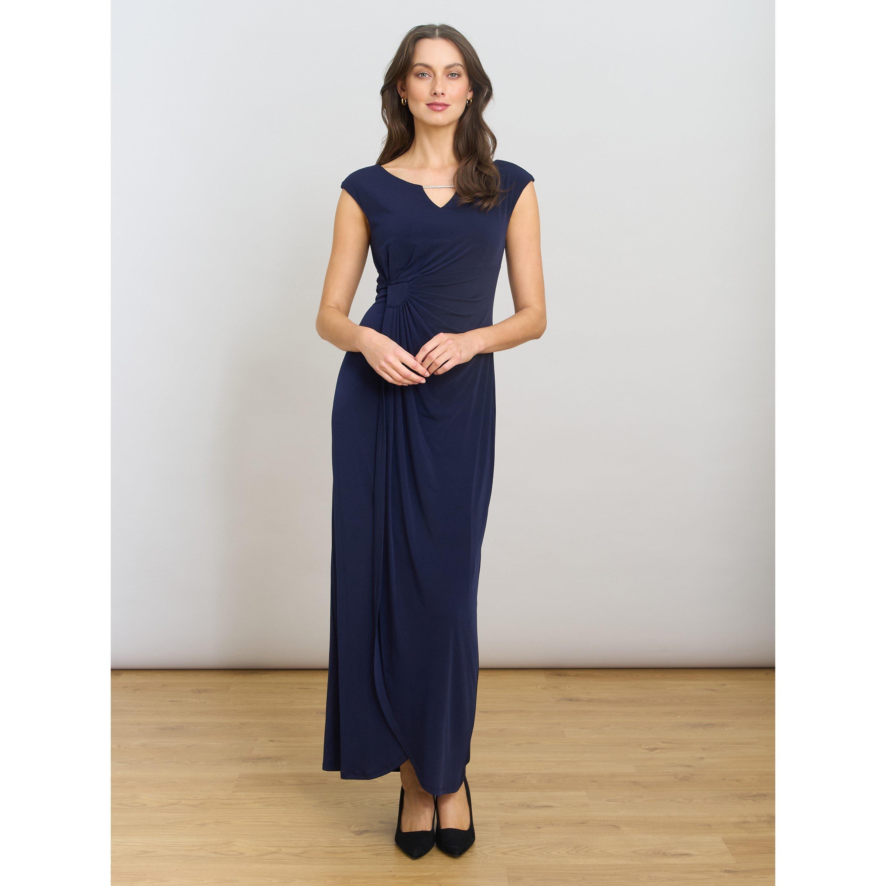 Navy - Gina Bacconi - Eileen Wrap Maxi Dress - 4