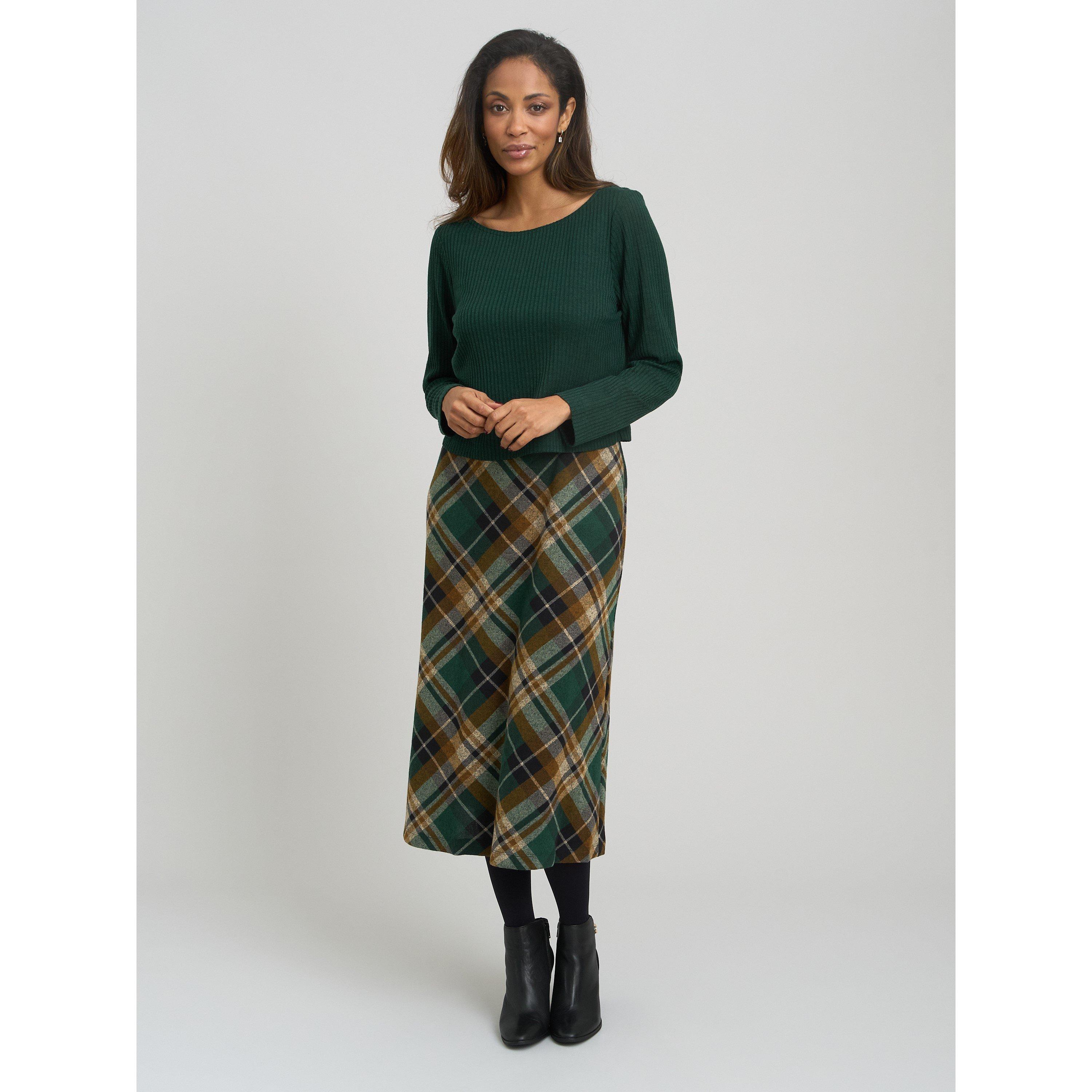 Green - Gina Bacconi - Janis Check Midi Dress - 1