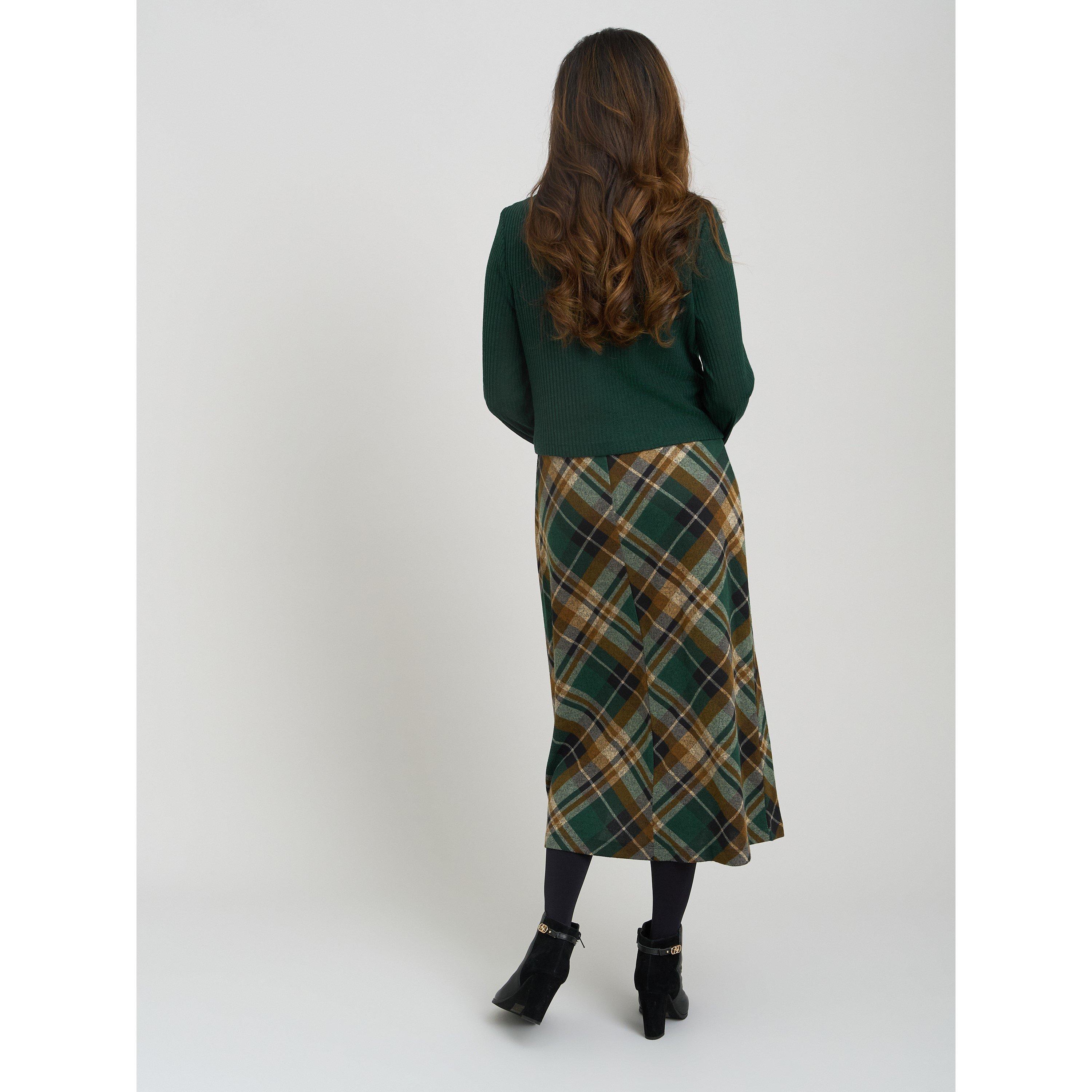 Green - Gina Bacconi - Janis Check Midi Dress - 2