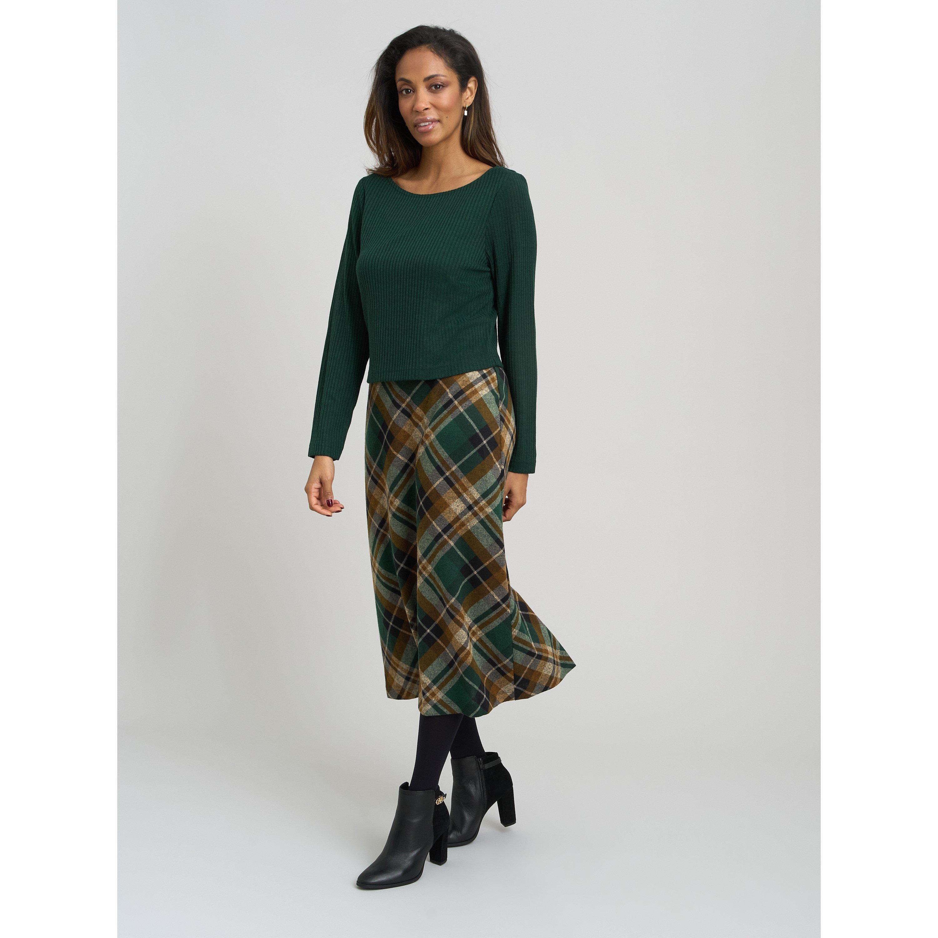 Green - Gina Bacconi - Janis Check Midi Dress - 3