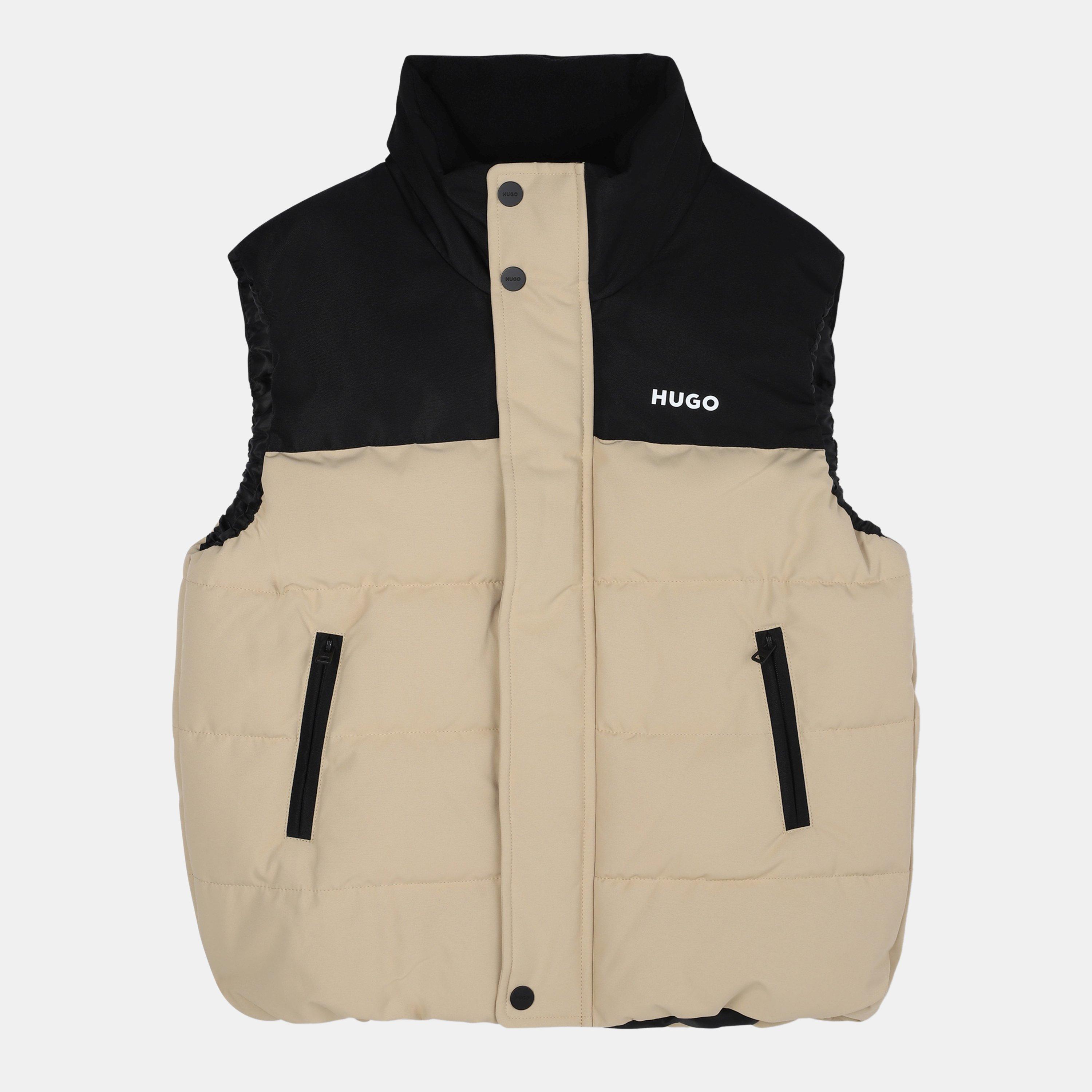 Hugo  Beige/Black Kids' Padded Sleeveless Gilet - 8Y