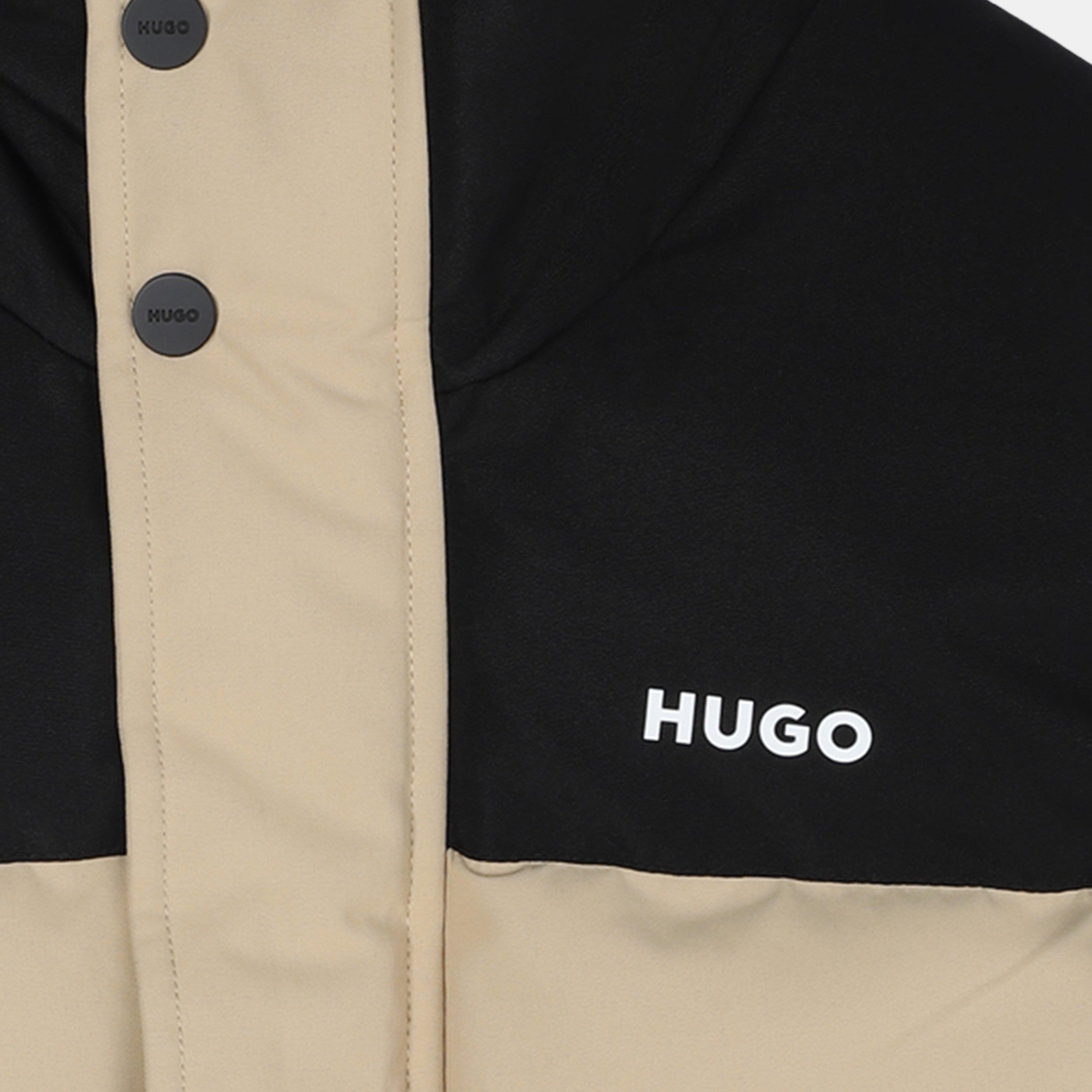 Beige/Schwarz - Hugo - Kids' Padded Sleeveless Gilet - 4