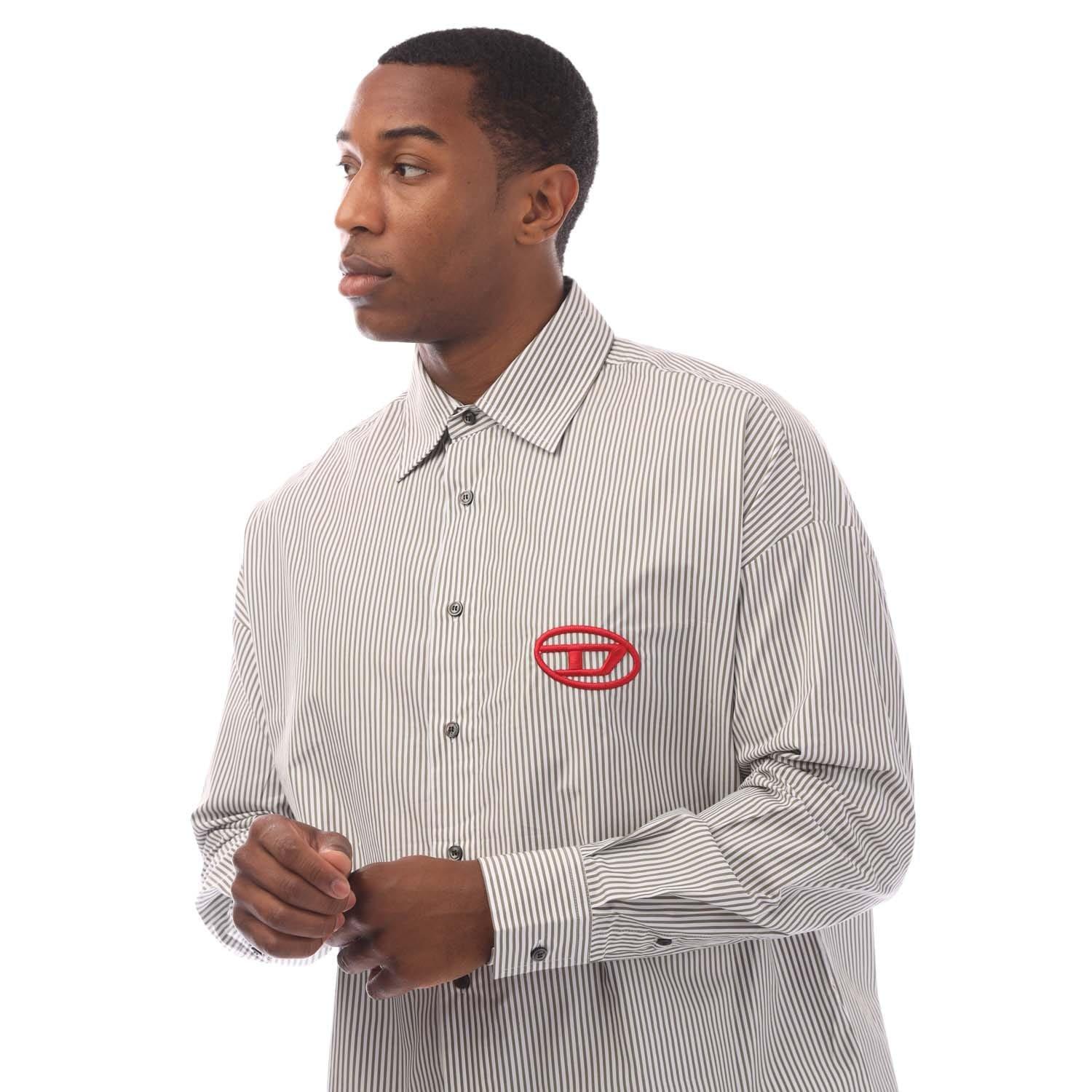 Green - Diesel - Men's Long-Sleeve Oxford Shirt - 3