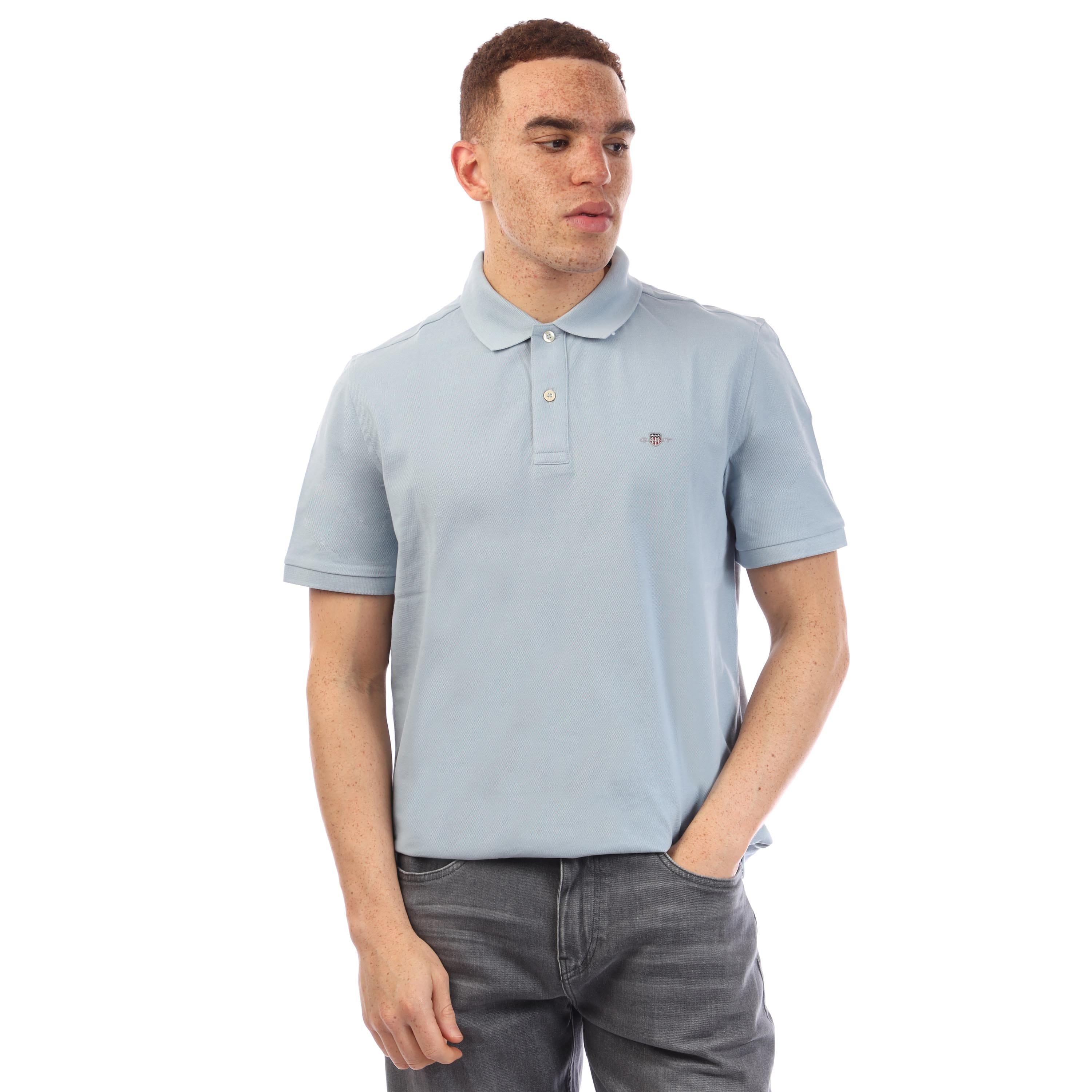 Blue - Gant - Shield Logo Polo Shirt - 1