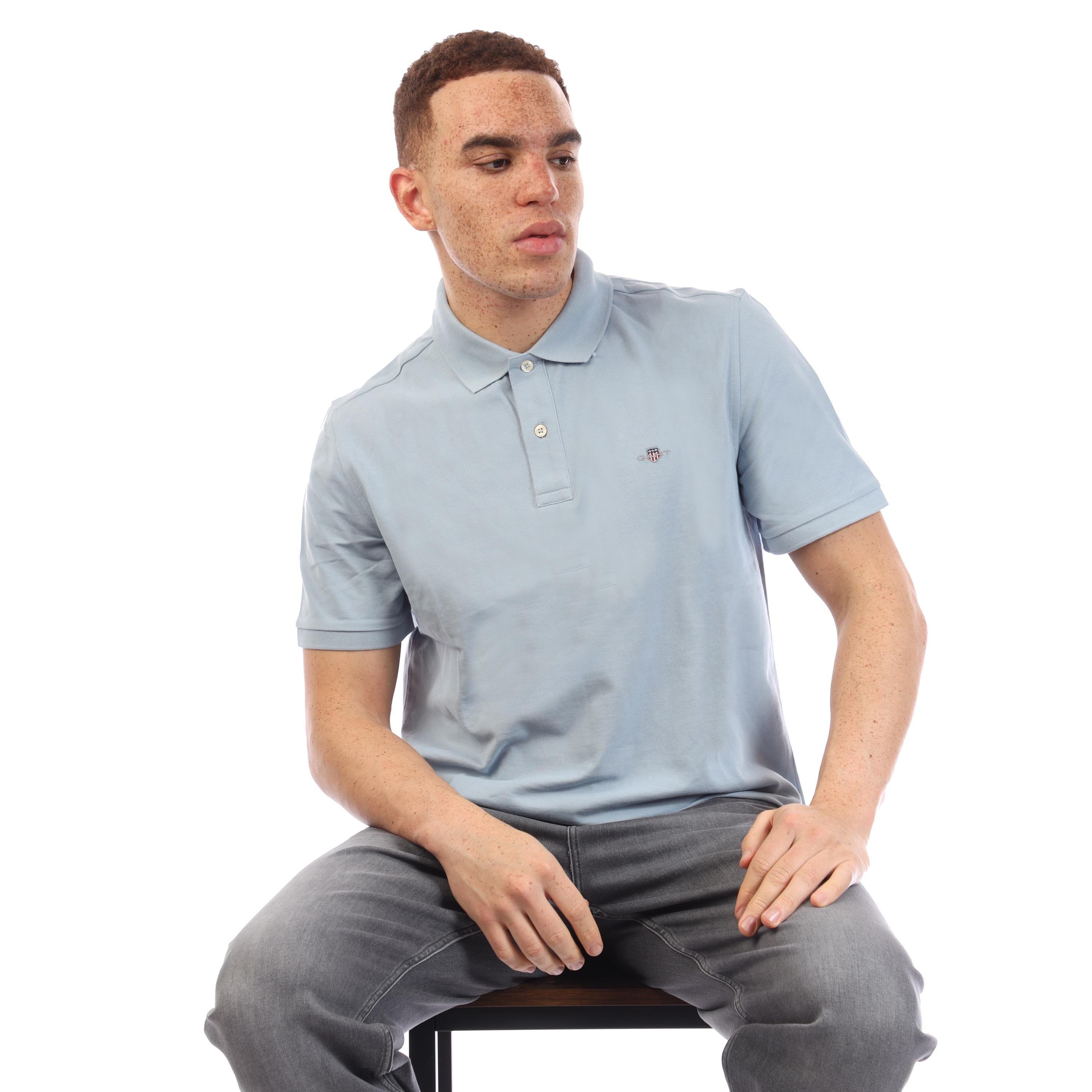 Blue - Gant - Shield Logo Polo Shirt - 4