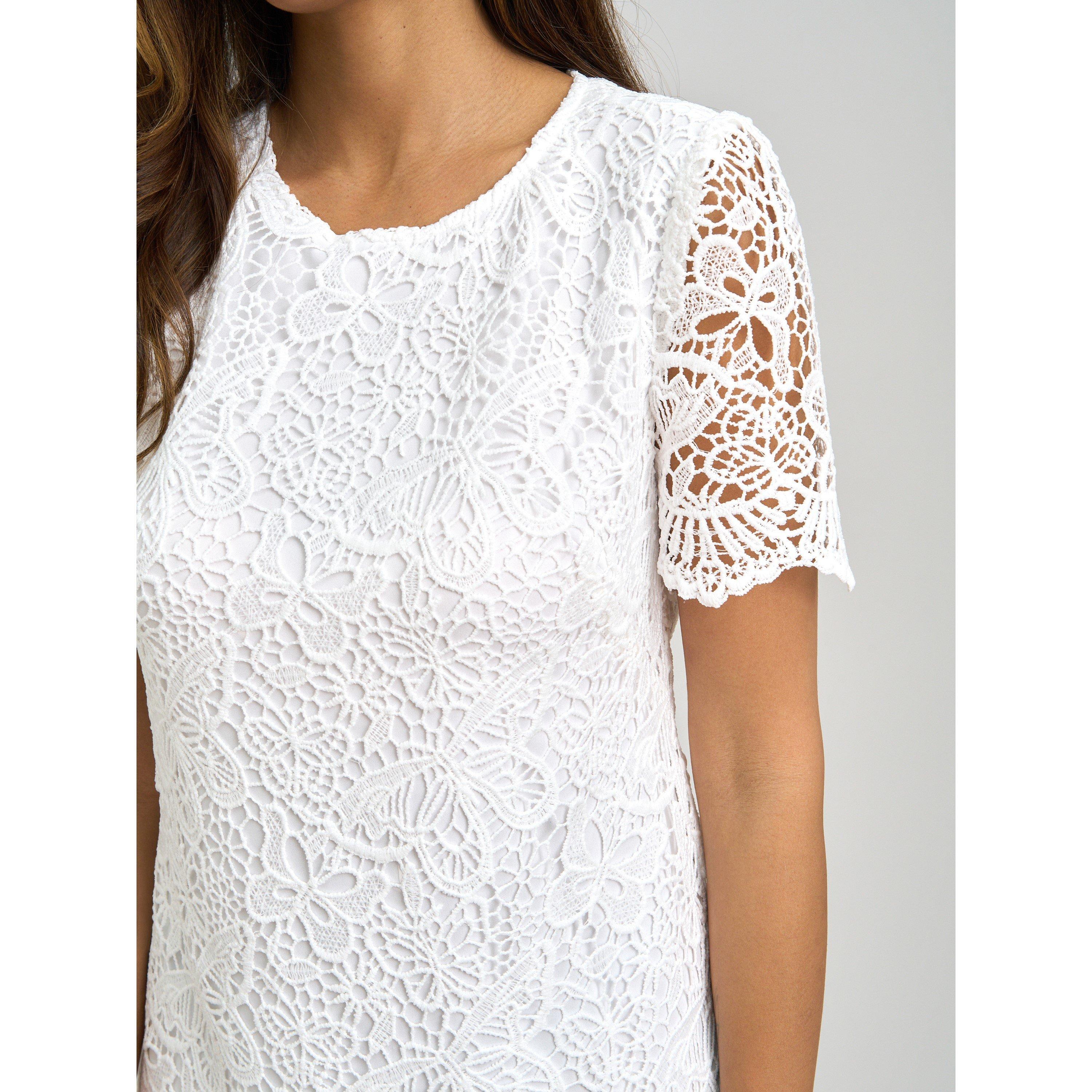 White - Gina Bacconi - Reid Lace Shift Dress - 5
