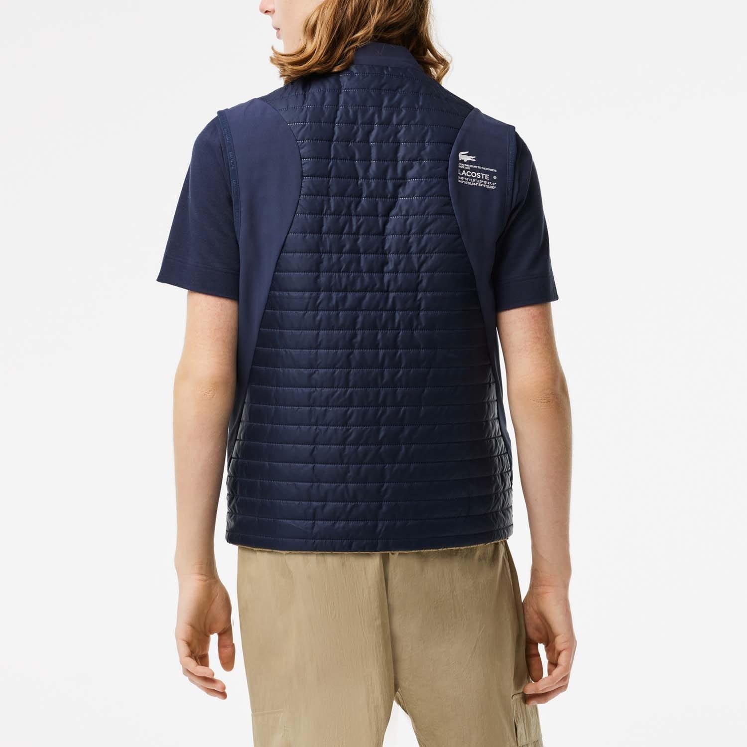 Multi Colour - Lacoste - Men's  SPORT Water-Repellent Padded Reversible Sleeveless Gilet - 3