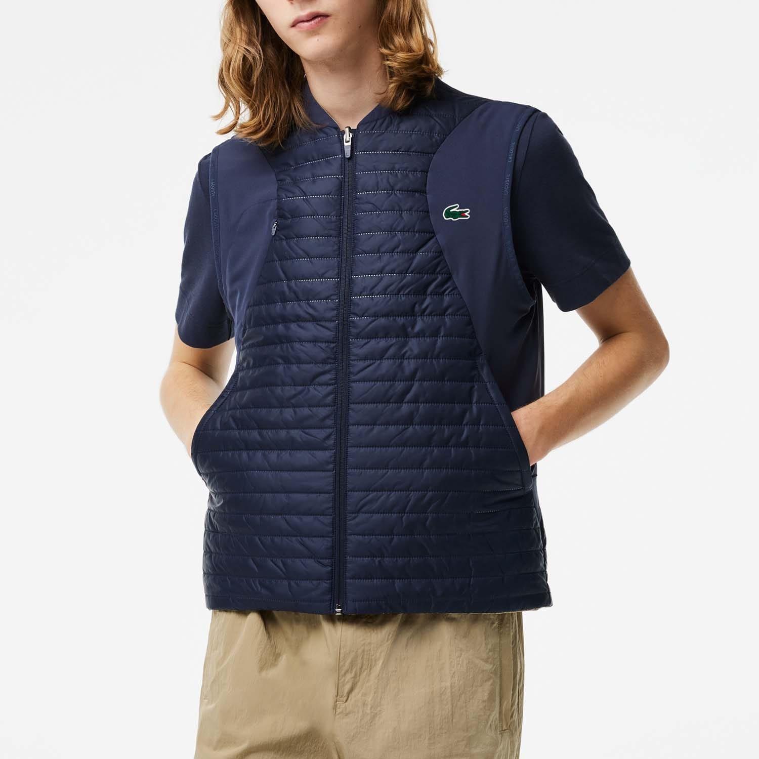 Multi Colour - Lacoste - Men's  SPORT Water-Repellent Padded Reversible Sleeveless Gilet - 5