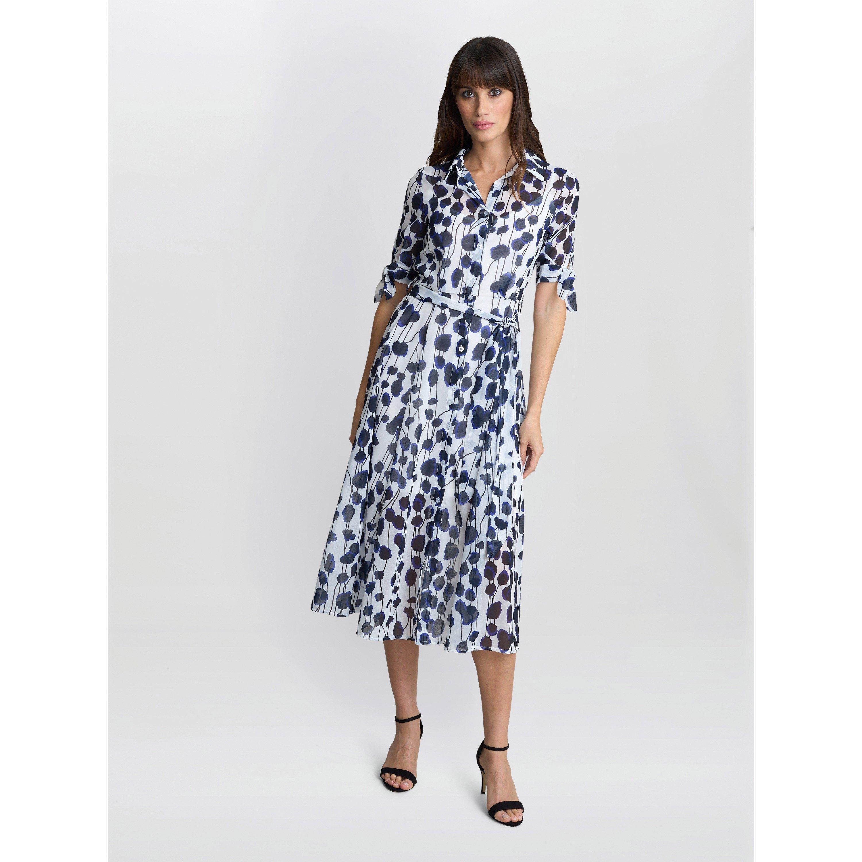 Gina Bacconi Women's Adrienne Shirt Dress - Navy - S