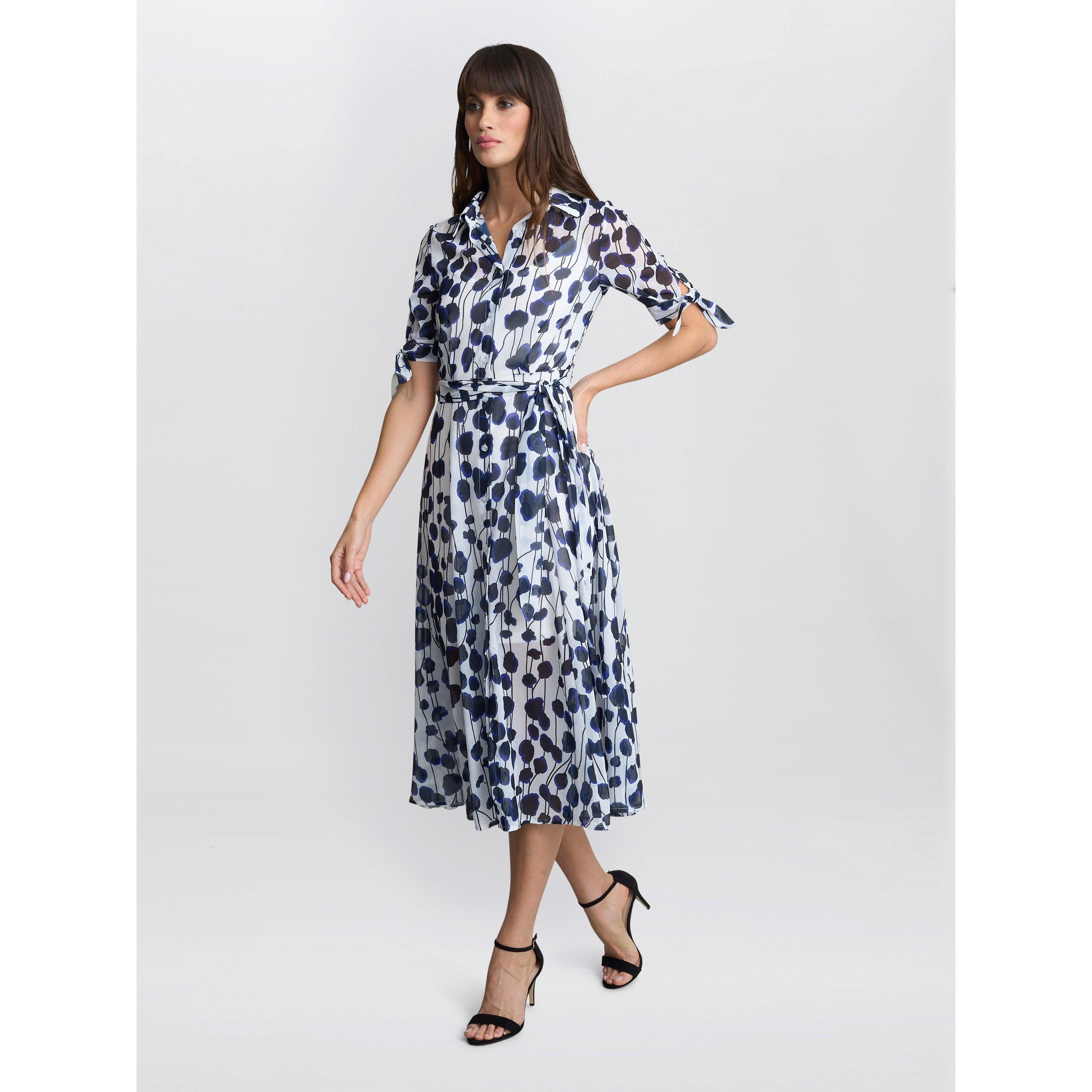 Navy - Gina Bacconi - Women's Adrienne Shirt Dress - 3