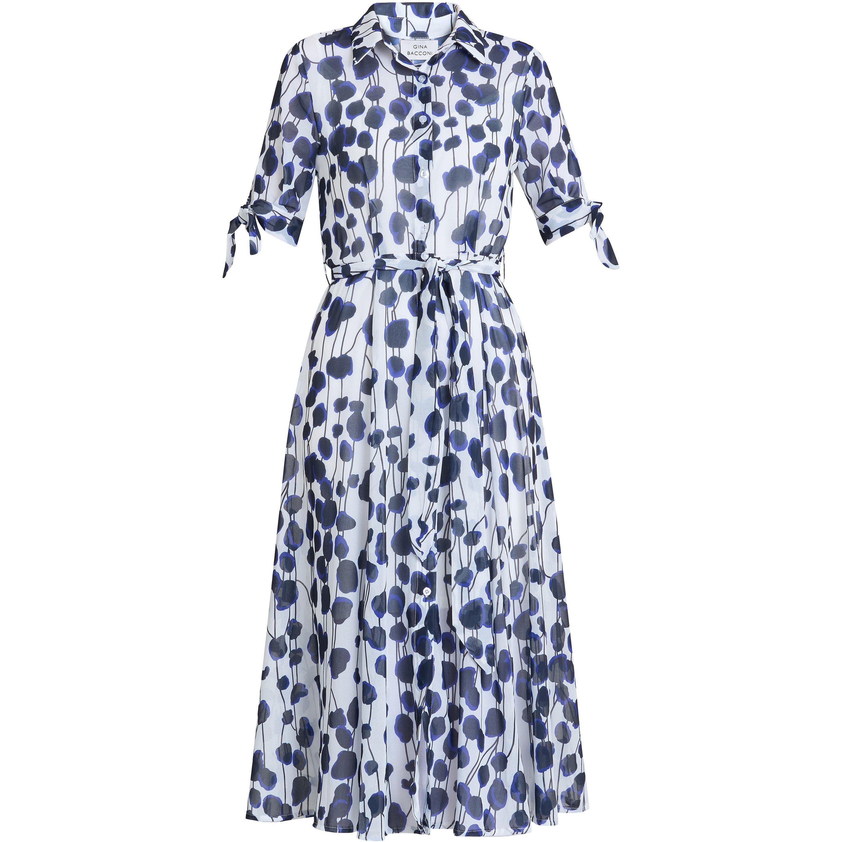 Navy - Gina Bacconi - Women's Adrienne Shirt Dress - 4