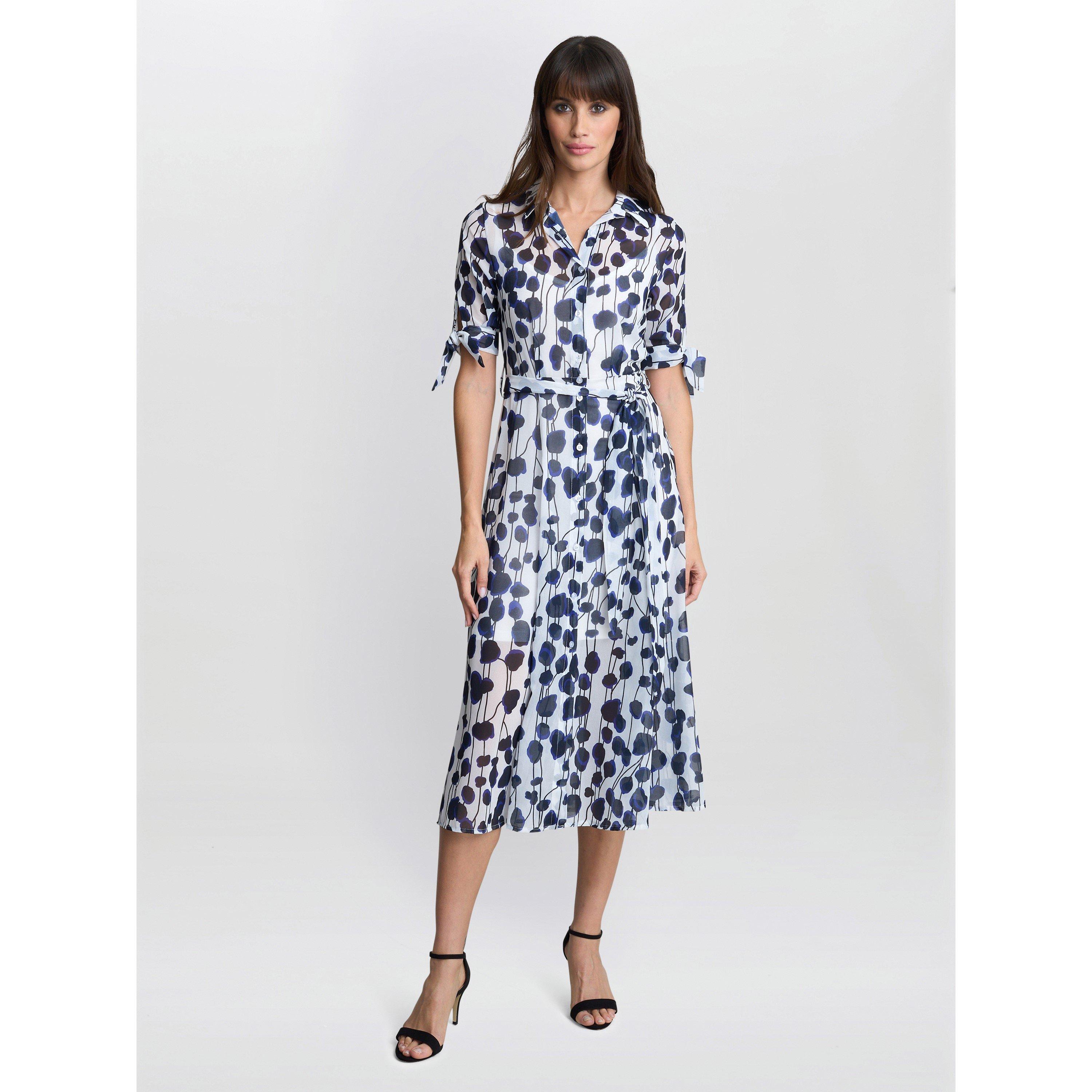 Navy - Gina Bacconi - Women's Adrienne Shirt Dress - 6